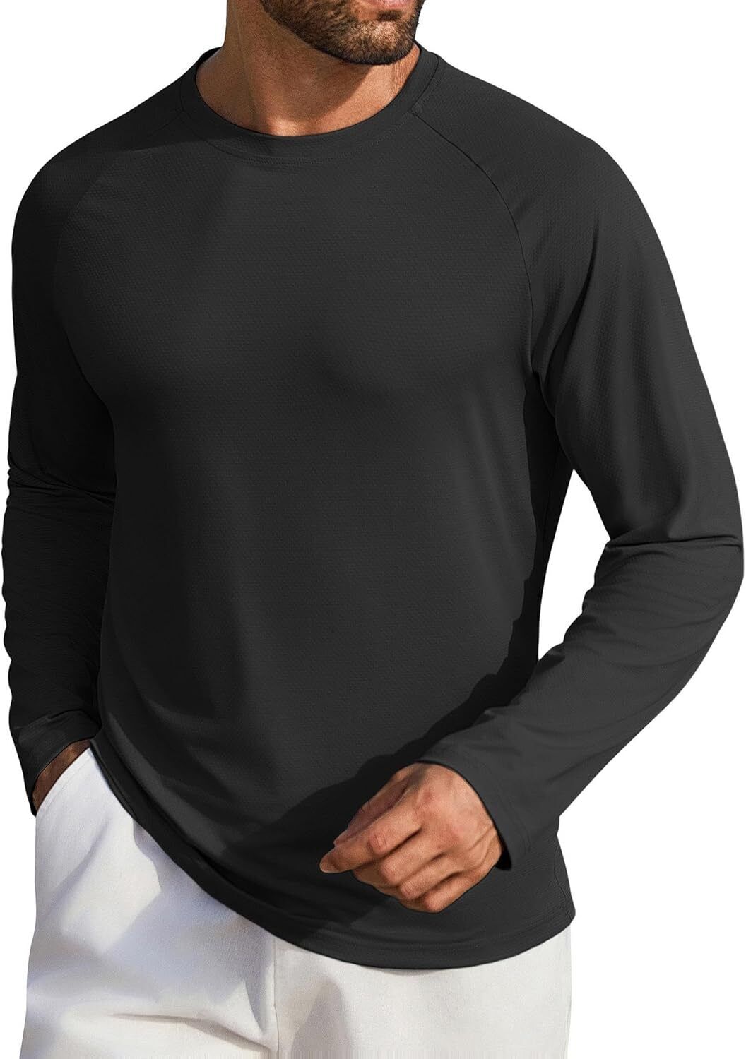 Men's UPF 50+ Sun Protection Hoodie – Long Sleeve Rash Guard Swim T-Shirt - Picture 47 of 76