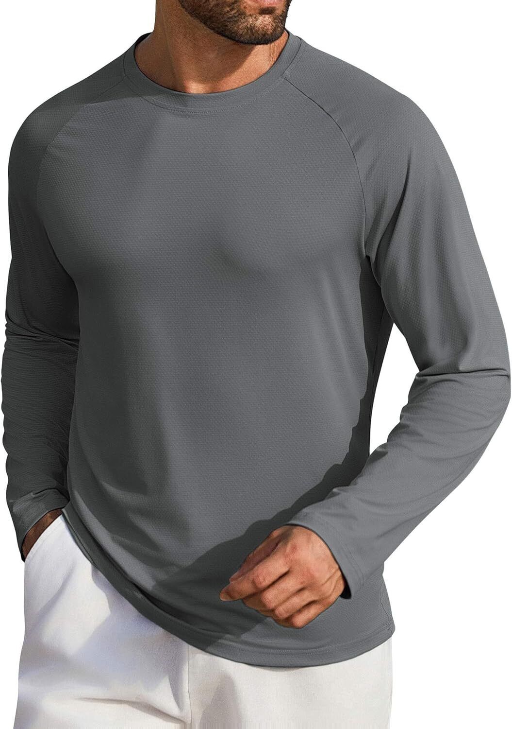 Men's UPF 50+ Sun Protection Hoodie – Long Sleeve Rash Guard Swim T-Shirt - Picture 52 of 76