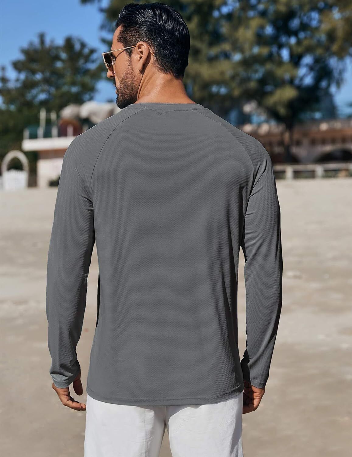 Men's UPF 50+ Sun Protection Hoodie – Long Sleeve Rash Guard Swim T-Shirt - Picture 56 of 76