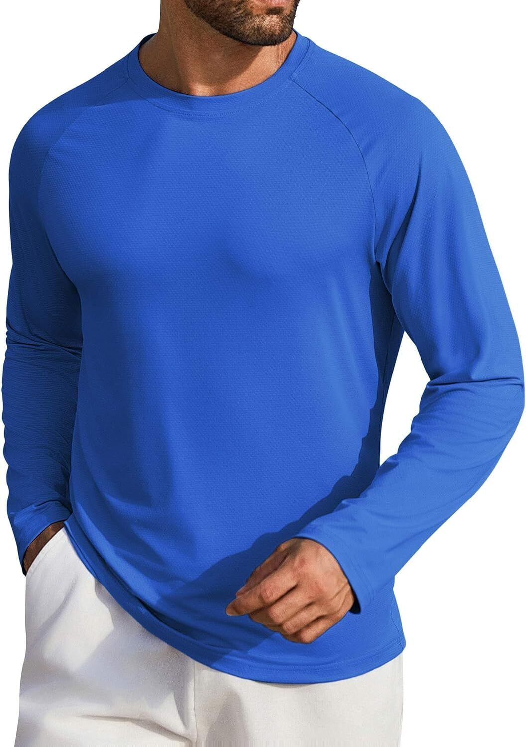 Men's UPF 50+ Sun Protection Hoodie – Long Sleeve Rash Guard Swim T-Shirt - Picture 57 of 76