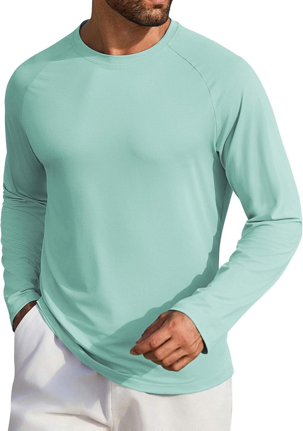 Men's UPF 50+ Sun Protection Hoodie – Long Sleeve Rash Guard Swim T-Shirt - Picture 62 of 76