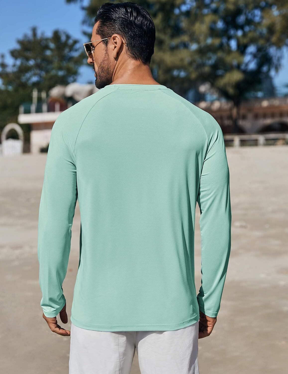 Men's UPF 50+ Sun Protection Hoodie – Long Sleeve Rash Guard Swim T-Shirt - Picture 66 of 76