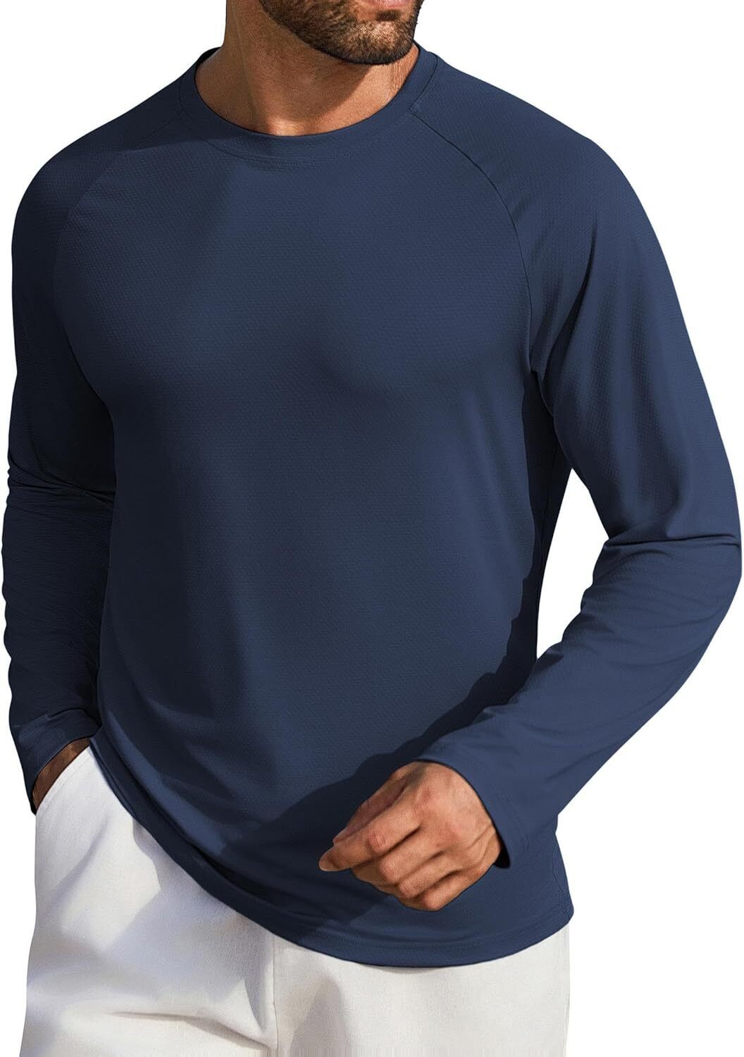 Men's UPF 50+ Sun Protection Hoodie – Long Sleeve Rash Guard Swim T-Shirt - Picture 67 of 76