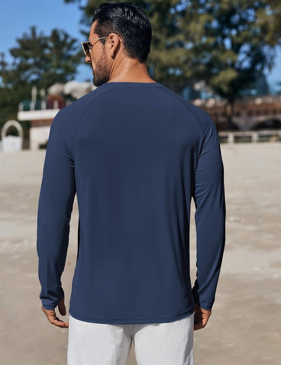 Men's UPF 50+ Sun Protection Hoodie – Long Sleeve Rash Guard Swim T-Shirt - Picture 71 of 76