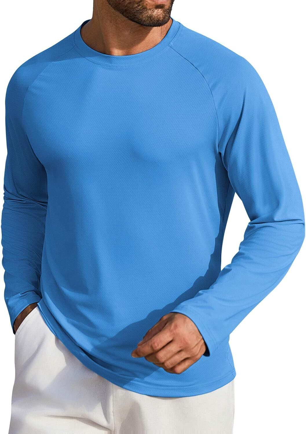 Men's UPF 50+ Sun Protection Hoodie – Long Sleeve Rash Guard Swim T-Shirt - Picture 72 of 76
