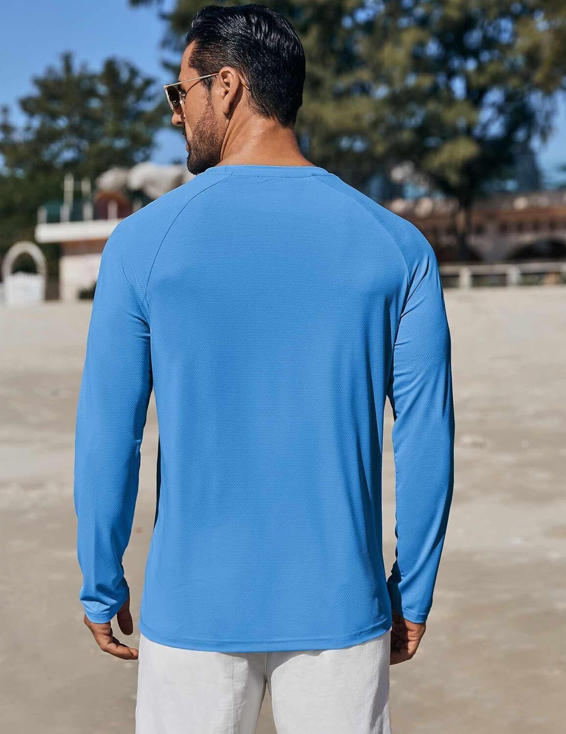 Men's UPF 50+ Sun Protection Hoodie – Long Sleeve Rash Guard Swim T-Shirt - Picture 76 of 76