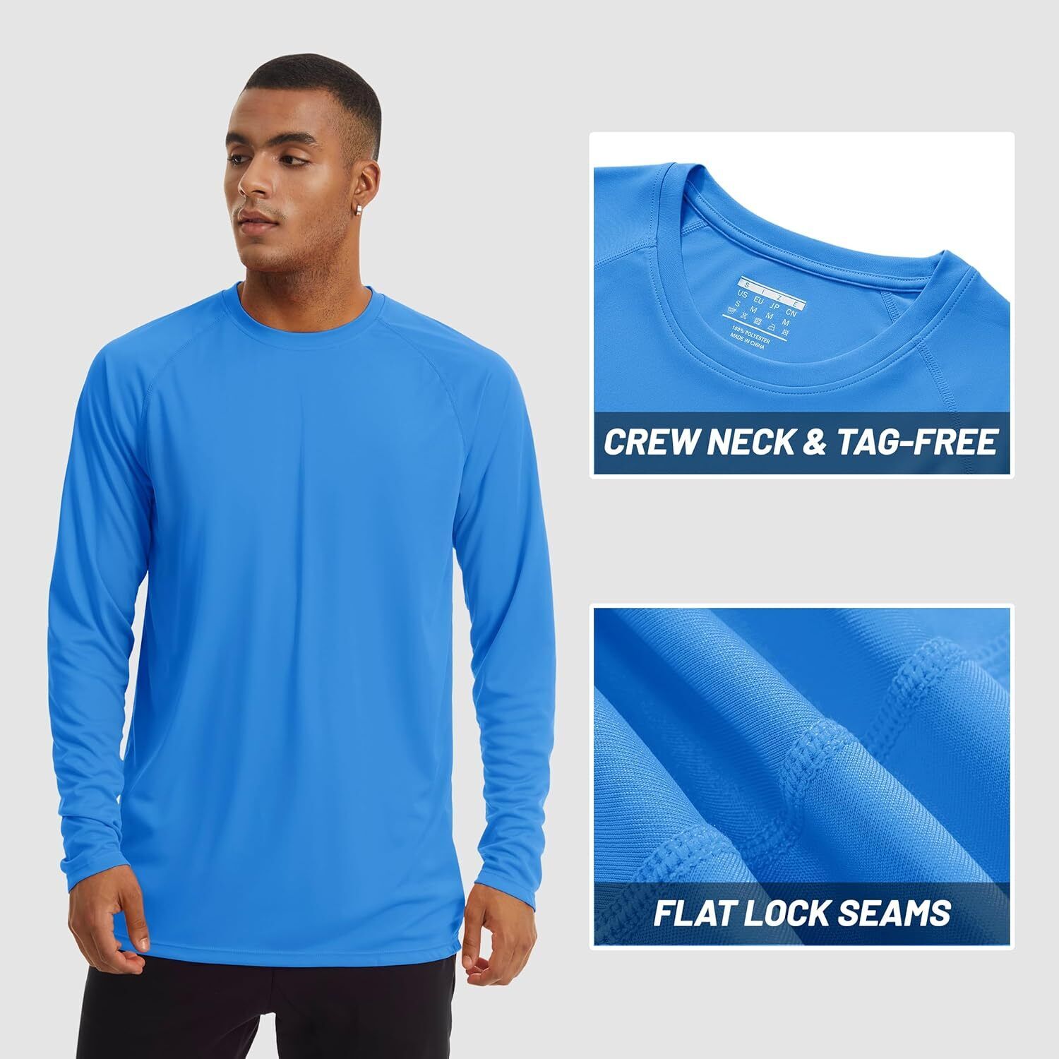 Mens Sun Shirt UPF 50+ UV Protection Lightweight Rash Guard Swim Shirt Quick Dry - Picture 20 of 199