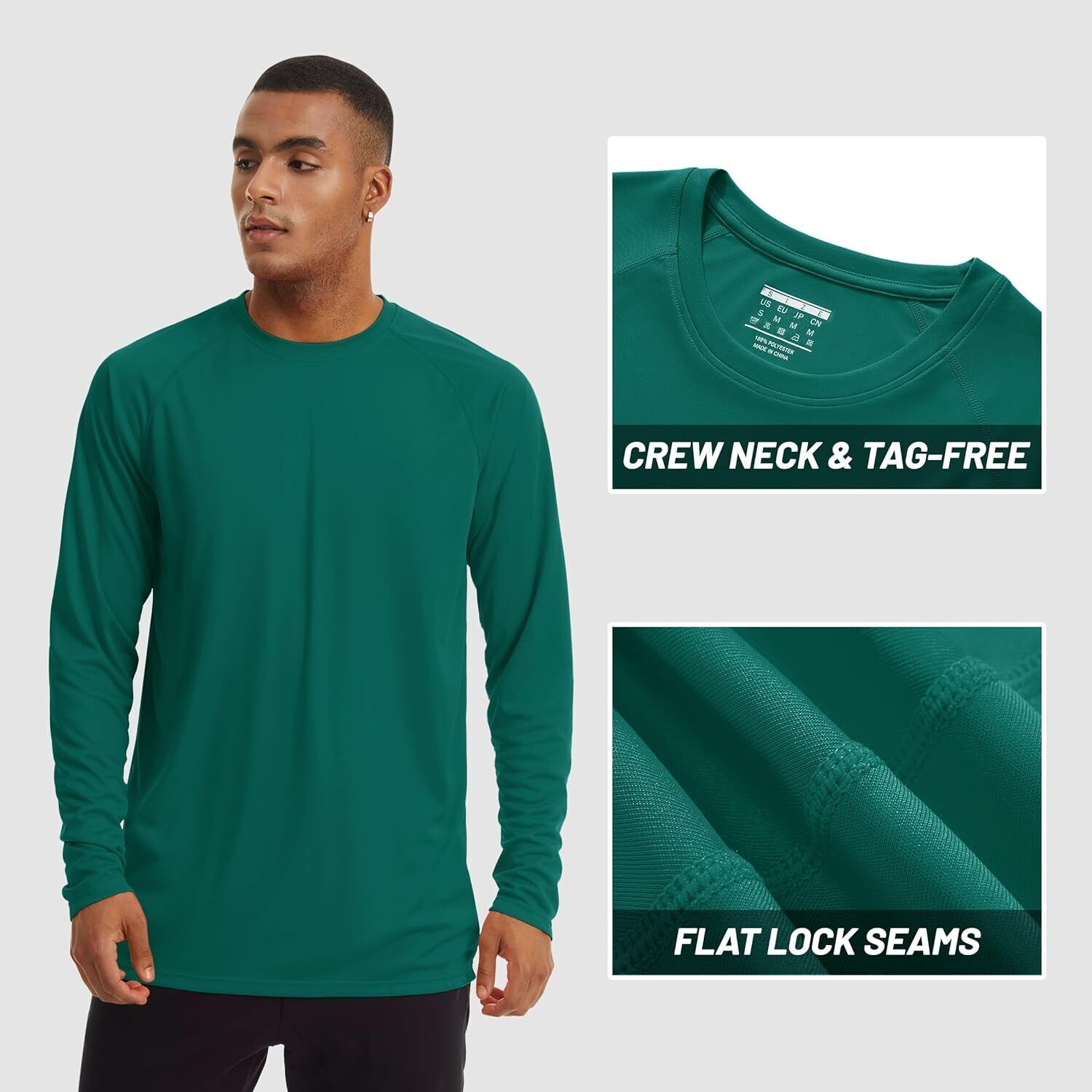 Mens Sun Shirt UPF 50+ UV Protection Lightweight Rash Guard Swim Shirt Quick Dry - Picture 34 of 199