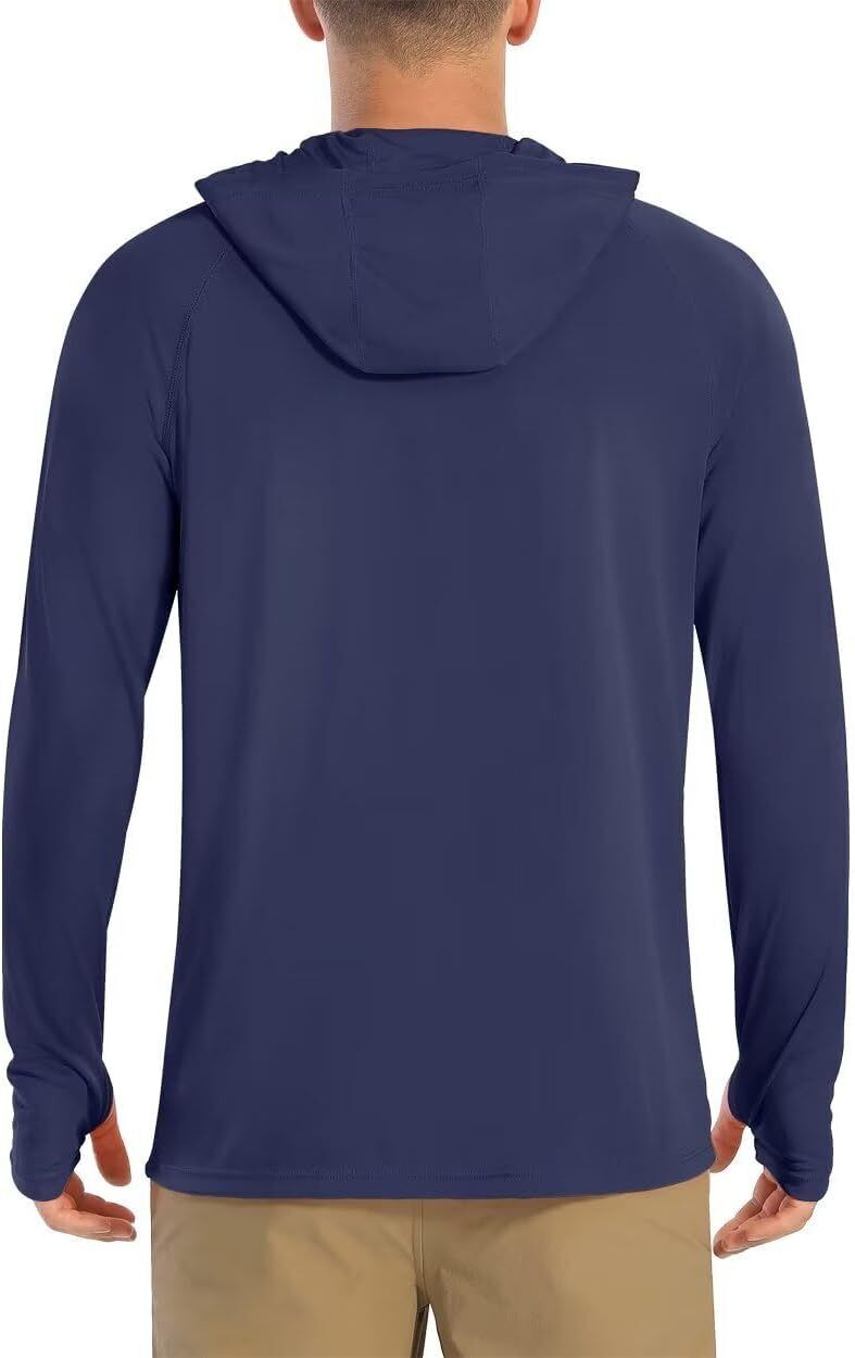 Men's UPF 50+ Sun Protection Hoodie Lightweight Long Sleeve Fishing Hiking Shirt - Picture 47 of 127