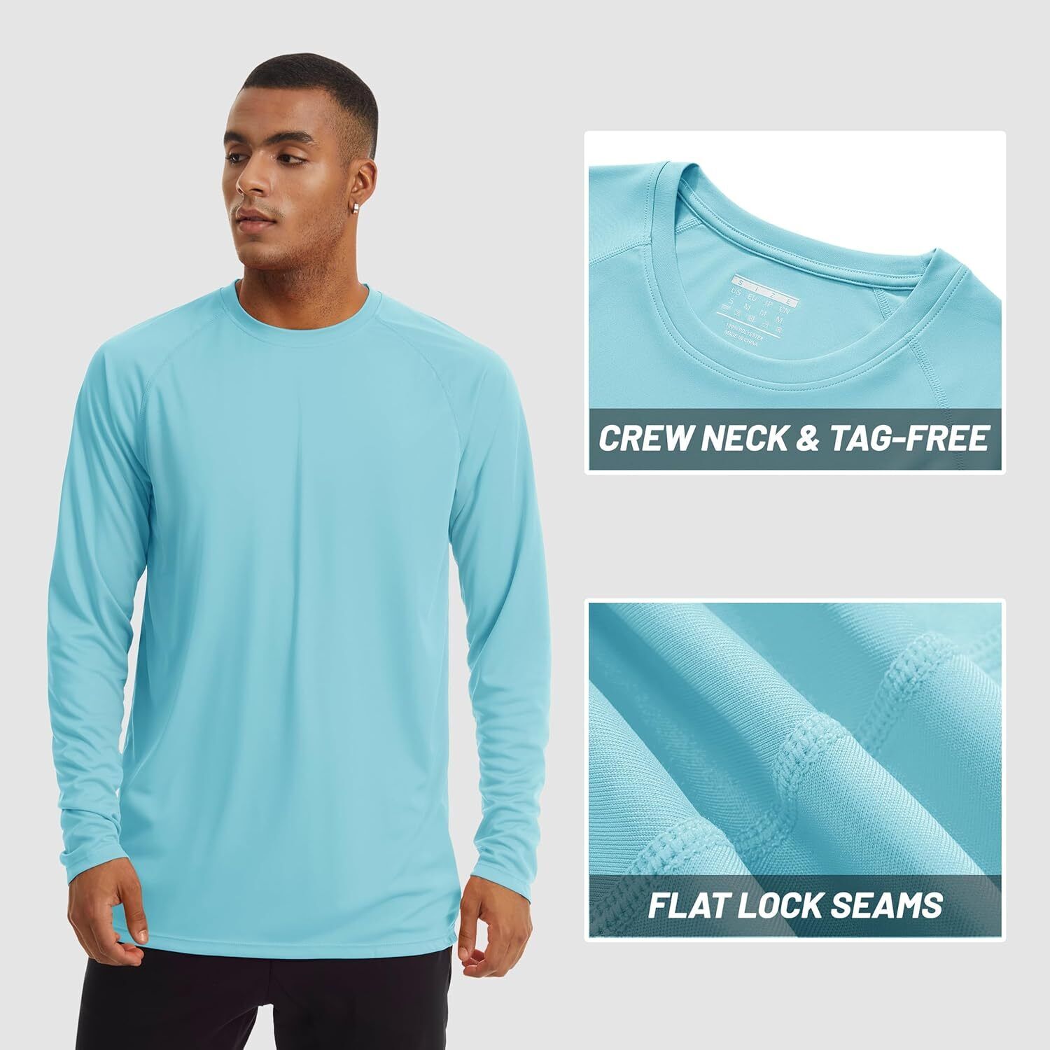 Mens Sun Shirt UPF 50+ UV Protection Lightweight Rash Guard Swim Shirt Quick Dry - Picture 48 of 199
