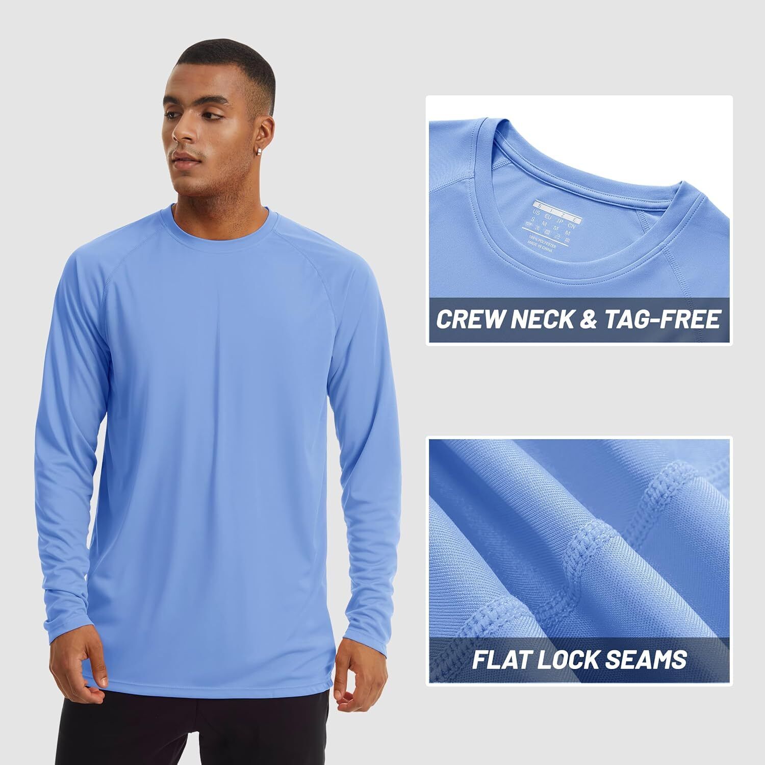 Mens Sun Shirt UPF 50+ UV Protection Lightweight Rash Guard Swim Shirt Quick Dry - Picture 55 of 199