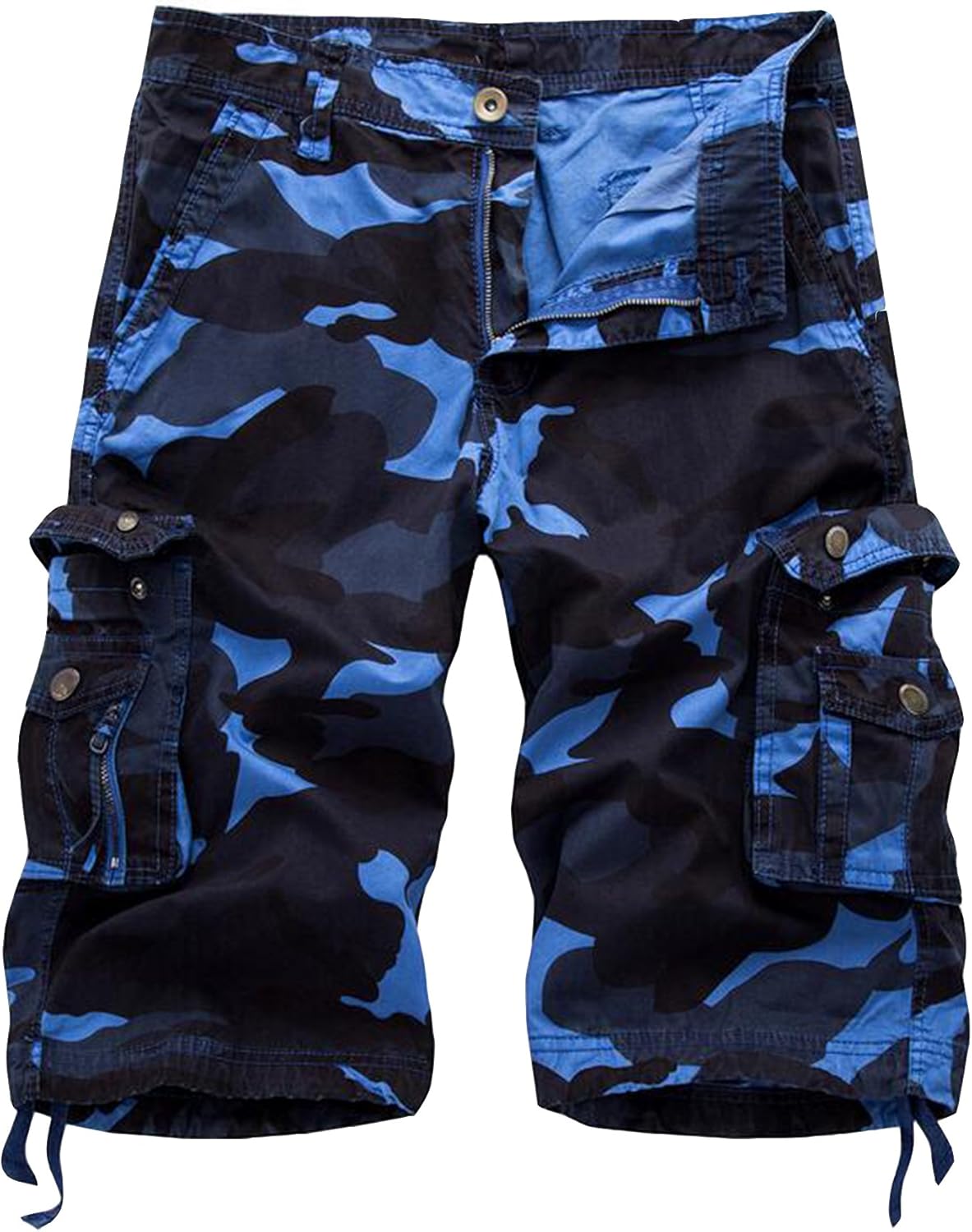 Herren Relaxed Fit Multi-Pocket Camouflage Cargo Shorts Baumwolle Outdoor - Bild 27 von 65