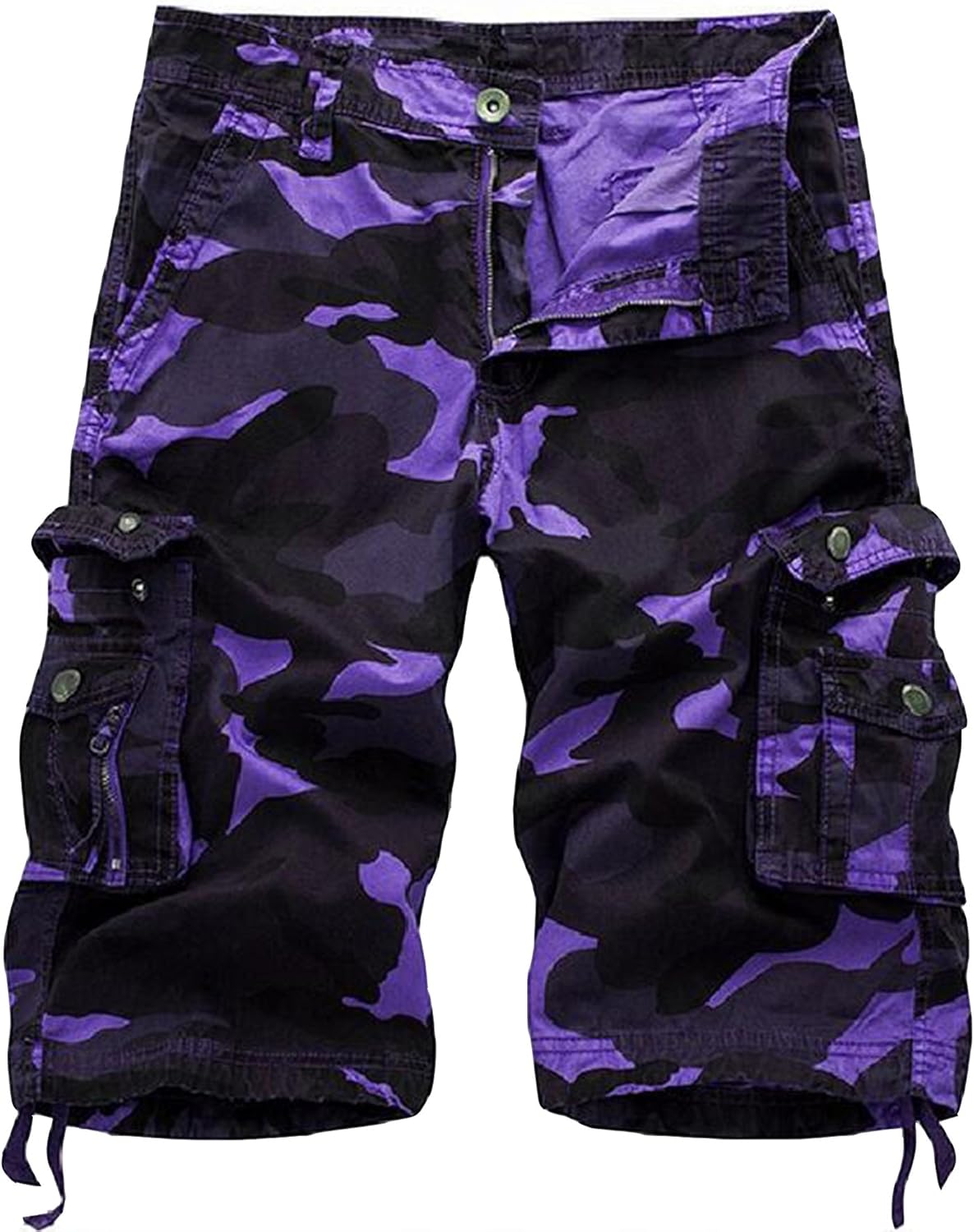 Herren Relaxed Fit Multi-Pocket Camouflage Cargo Shorts Baumwolle Outdoor - Bild 36 von 65
