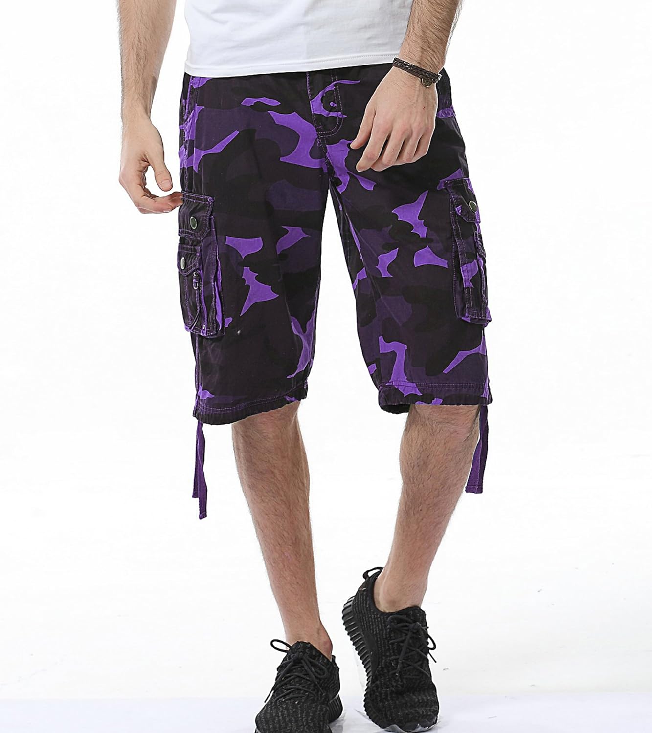 Herren Relaxed Fit Multi-Pocket Camouflage Cargo Shorts Baumwolle Outdoor - Bild 37 von 65