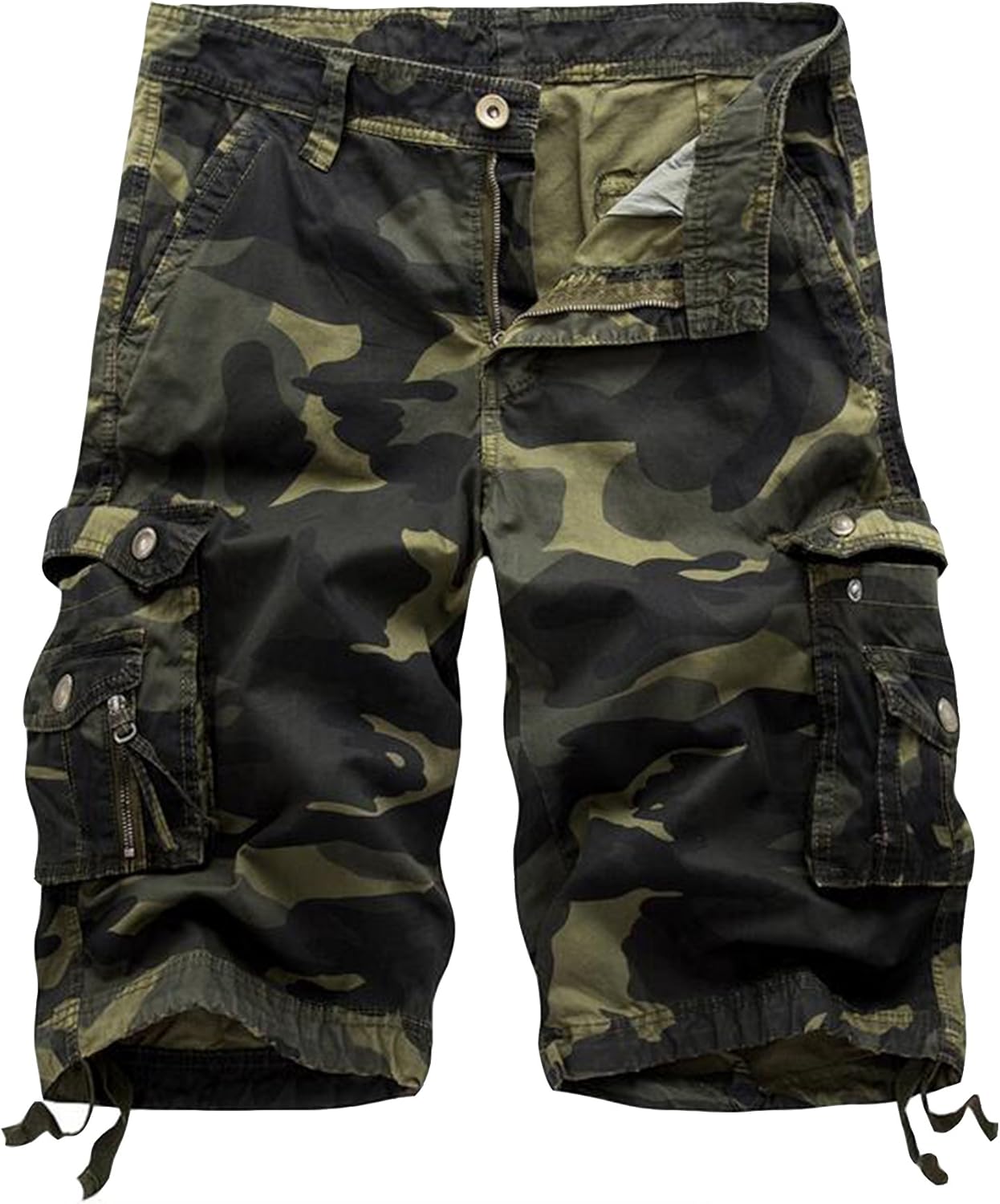 Herren Relaxed Fit Multi-Pocket Camouflage Cargo Shorts Baumwolle Outdoor - Bild 45 von 65