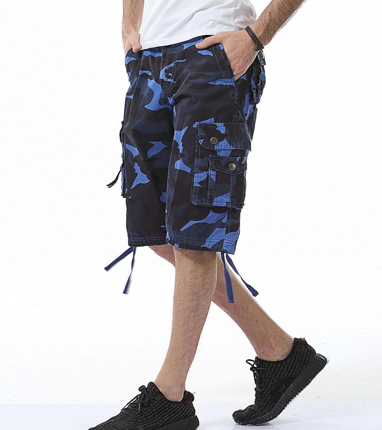 Herren Relaxed Fit Multi-Pocket Camouflage Cargo Shorts Baumwolle Outdoor - Bild 29 von 65