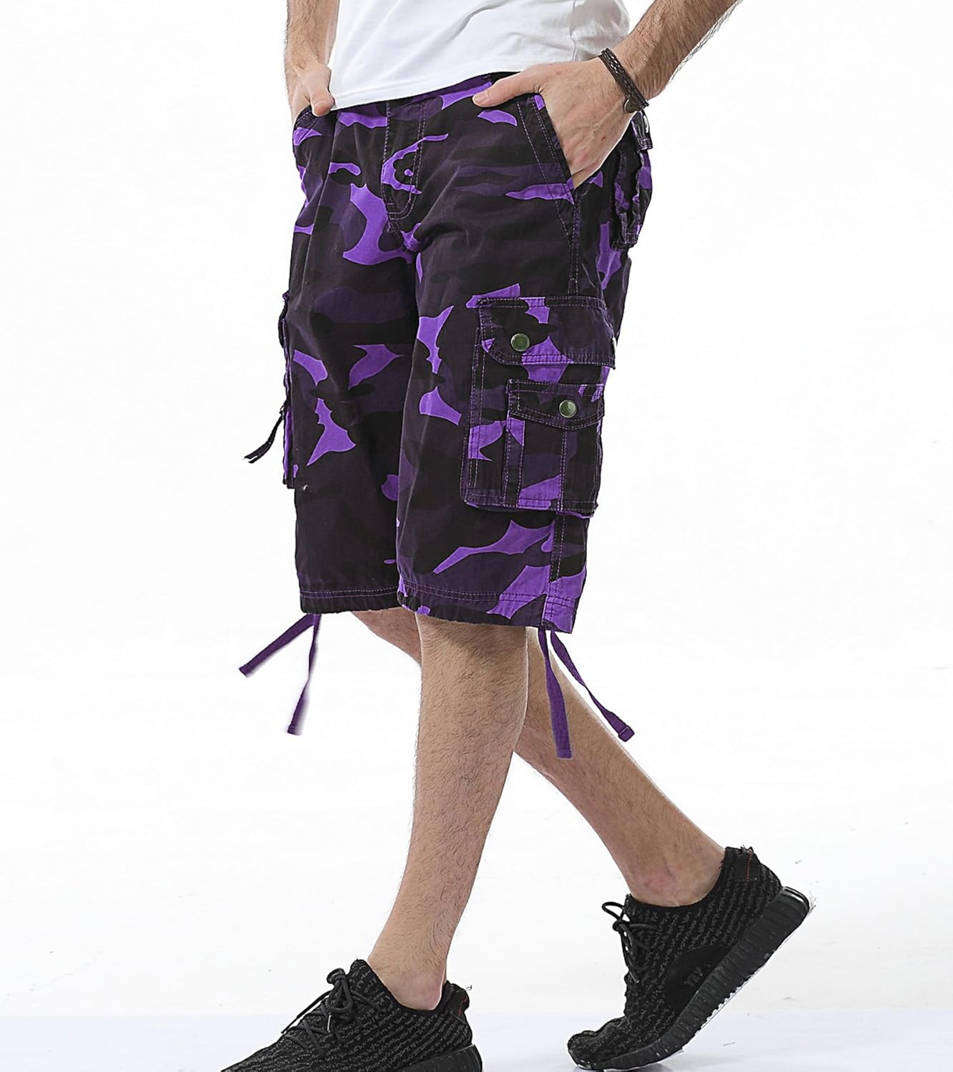 Herren Relaxed Fit Multi-Pocket Camouflage Cargo Shorts Baumwolle Outdoor - Bild 38 von 65