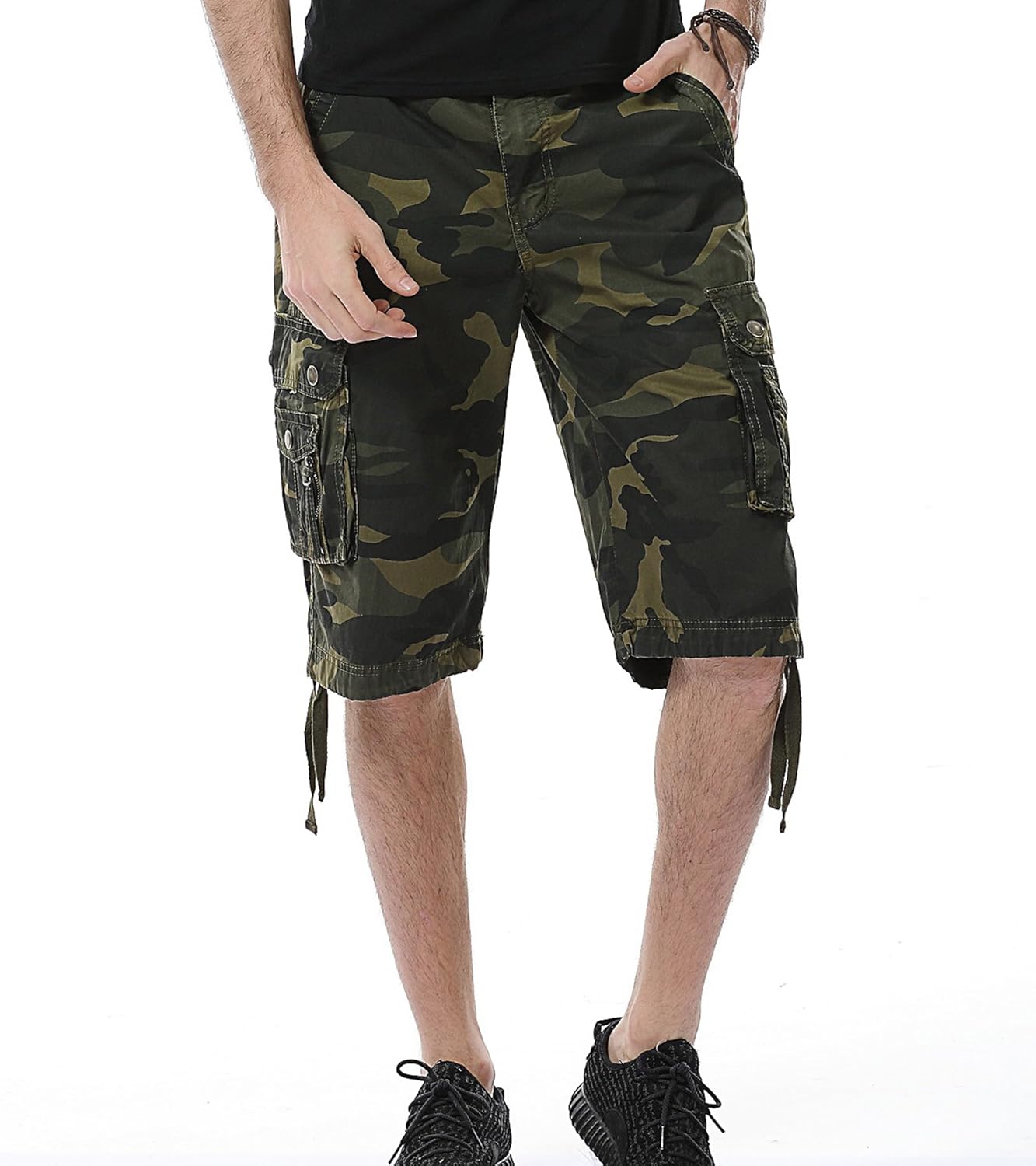 Herren Relaxed Fit Multi-Pocket Camouflage Cargo Shorts Baumwolle Outdoor - Bild 46 von 65