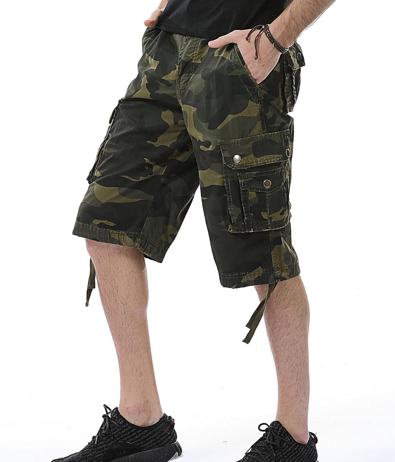 Herren Relaxed Fit Multi-Pocket Camouflage Cargo Shorts Baumwolle Outdoor - Bild 47 von 65