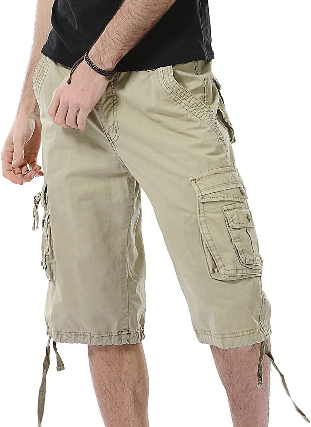 Herren Relaxed Fit Multi-Pocket Camouflage Cargo Shorts Baumwolle Outdoor - Bild 61 von 65