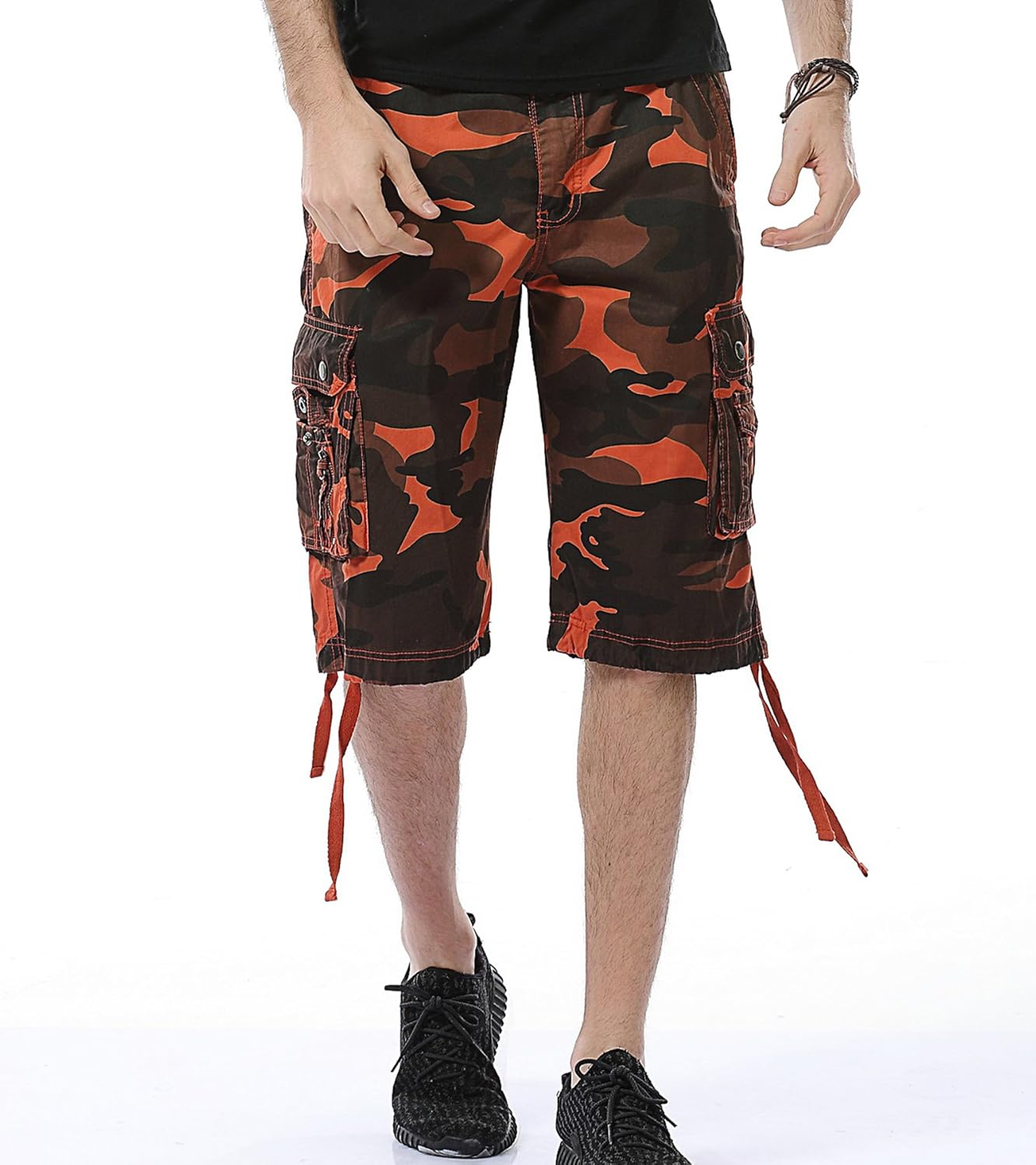 Herren Relaxed Fit Multi-Pocket Camouflage Cargo Shorts Baumwolle Outdoor - Bild 64 von 65