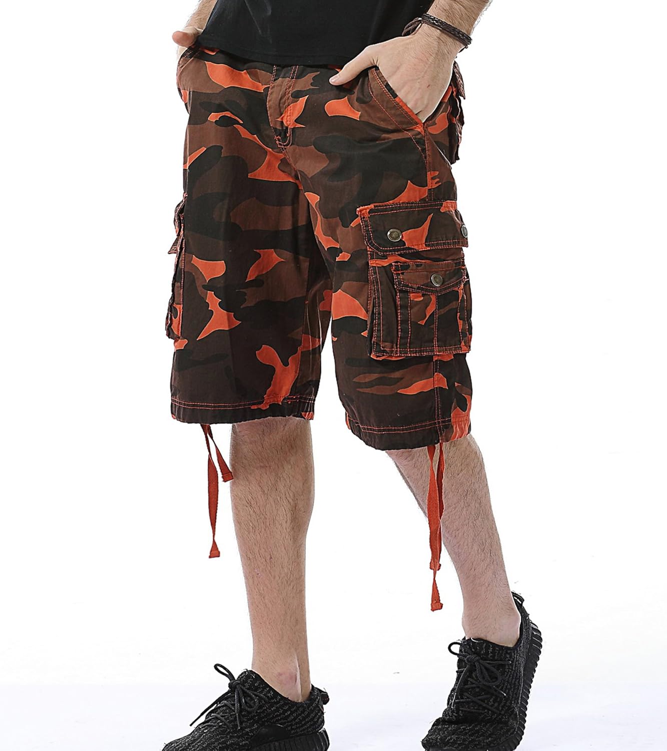 Herren Relaxed Fit Multi-Pocket Camouflage Cargo Shorts Baumwolle Outdoor - Bild 65 von 65