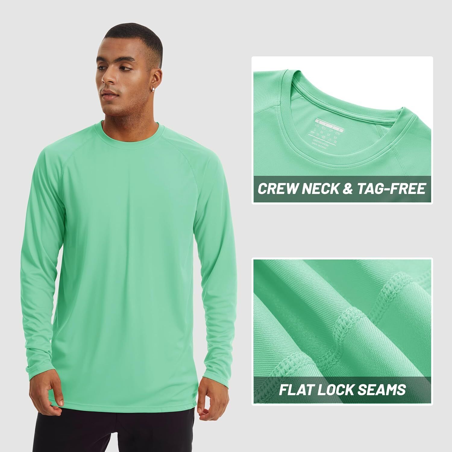 Mens Sun Shirt UPF 50+ UV Protection Lightweight Rash Guard Swim Shirt Quick Dry - Picture 83 of 199