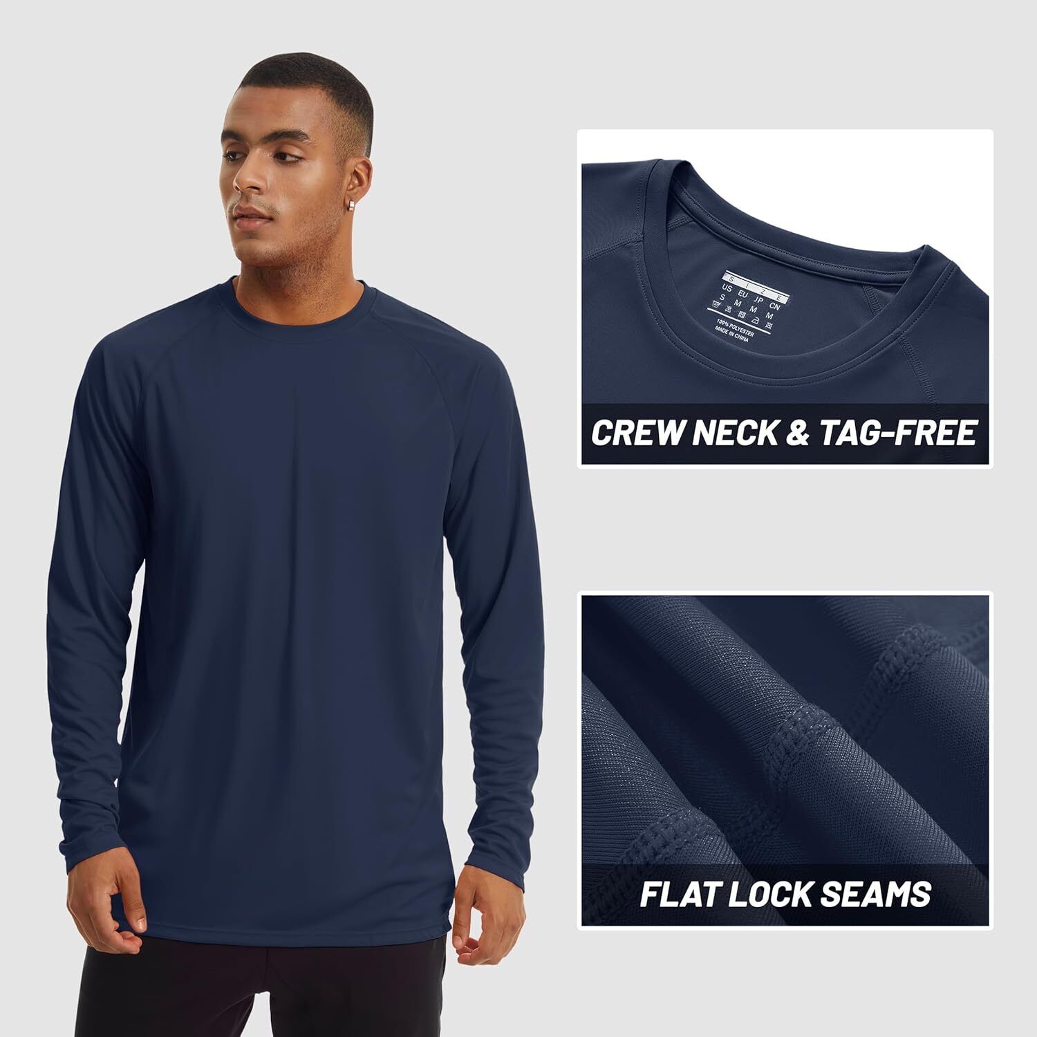 Mens Sun Shirt UPF 50+ UV Protection Lightweight Rash Guard Swim Shirt Quick Dry - Picture 90 of 199