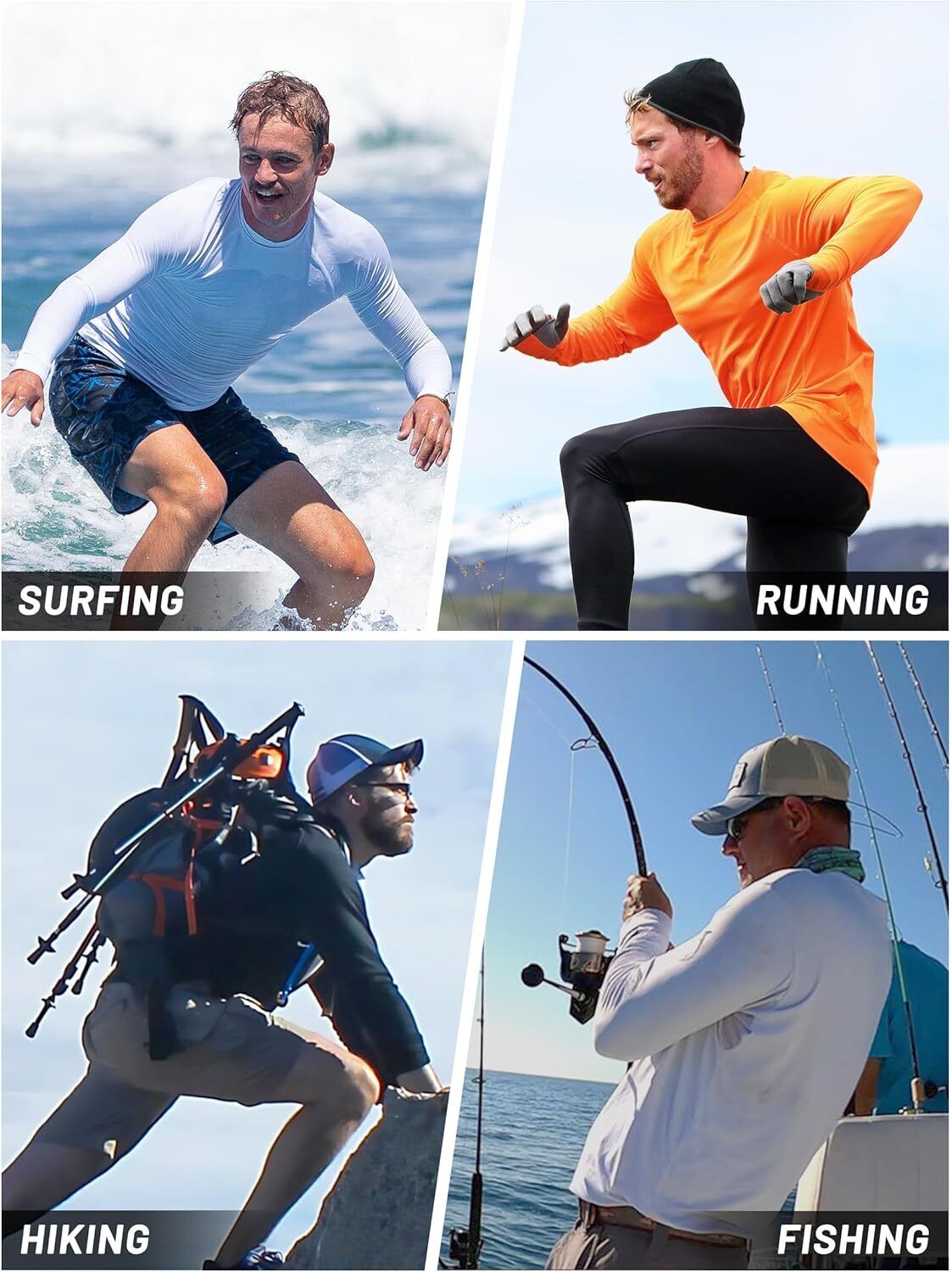 Mens Sun Shirt UPF 50+ UV Protection Lightweight Rash Guard Swim Shirt Quick Dry - Picture 114 of 199