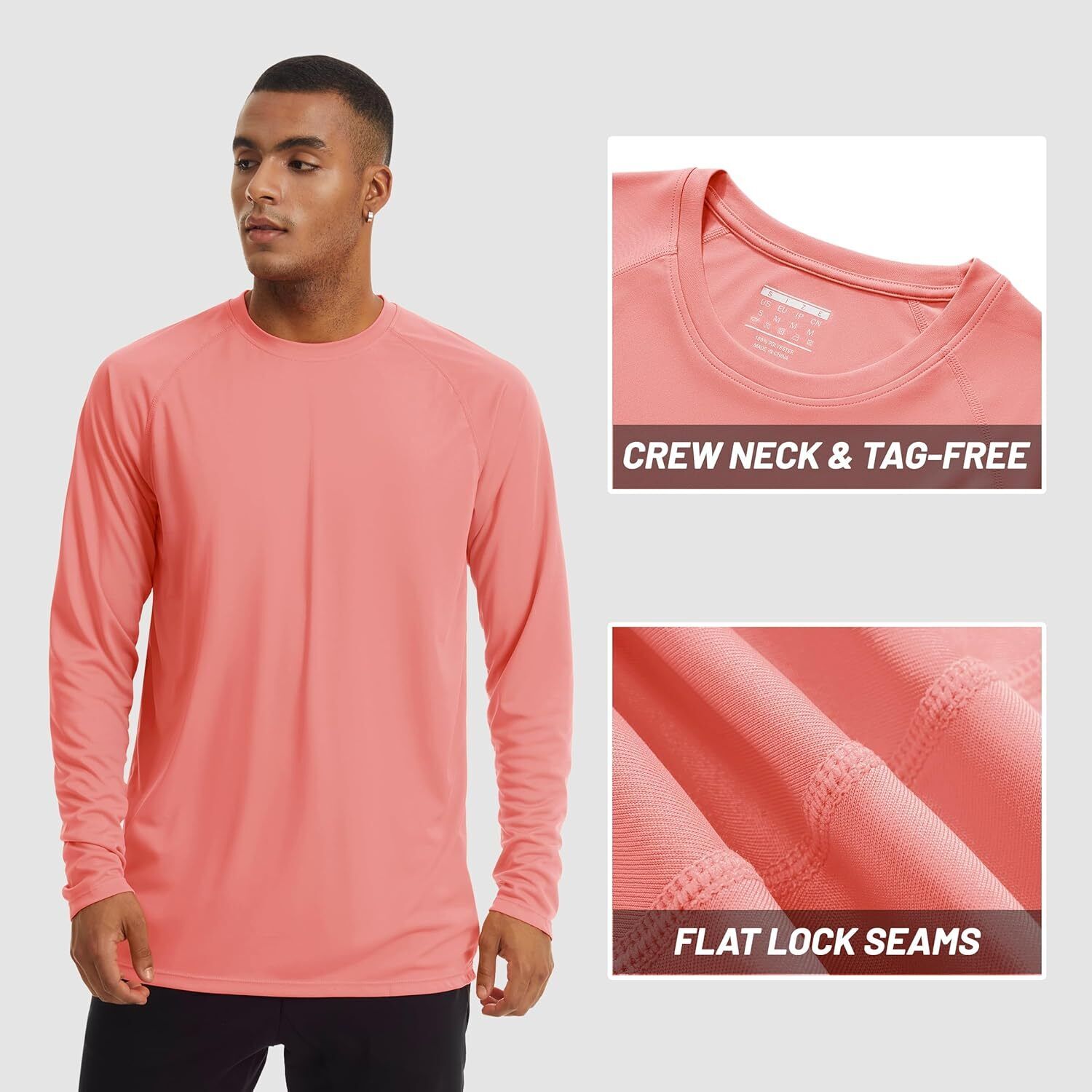 Mens Sun Shirt UPF 50+ UV Protection Lightweight Rash Guard Swim Shirt Quick Dry - Picture 125 of 199