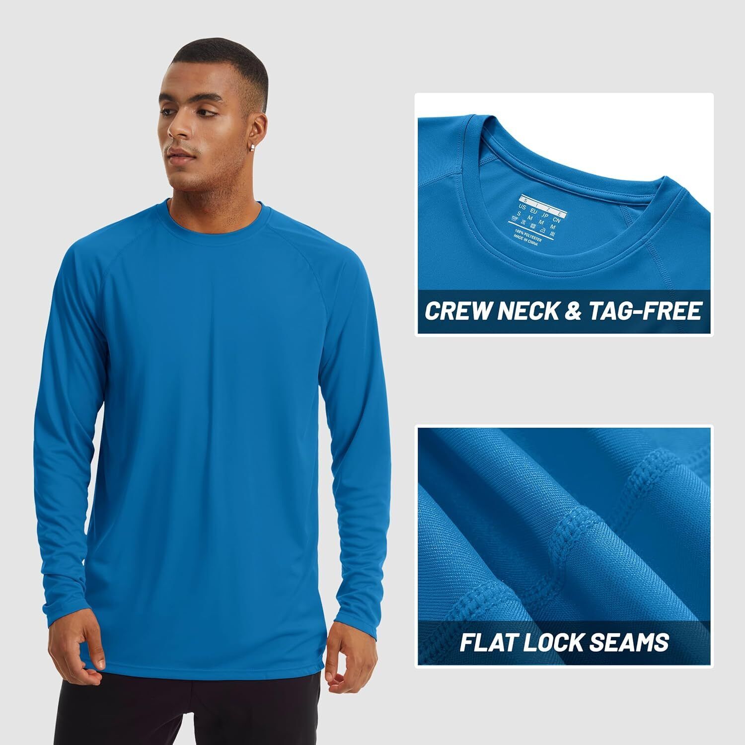 Mens Sun Shirt UPF 50+ UV Protection Lightweight Rash Guard Swim Shirt Quick Dry - Picture 153 of 199