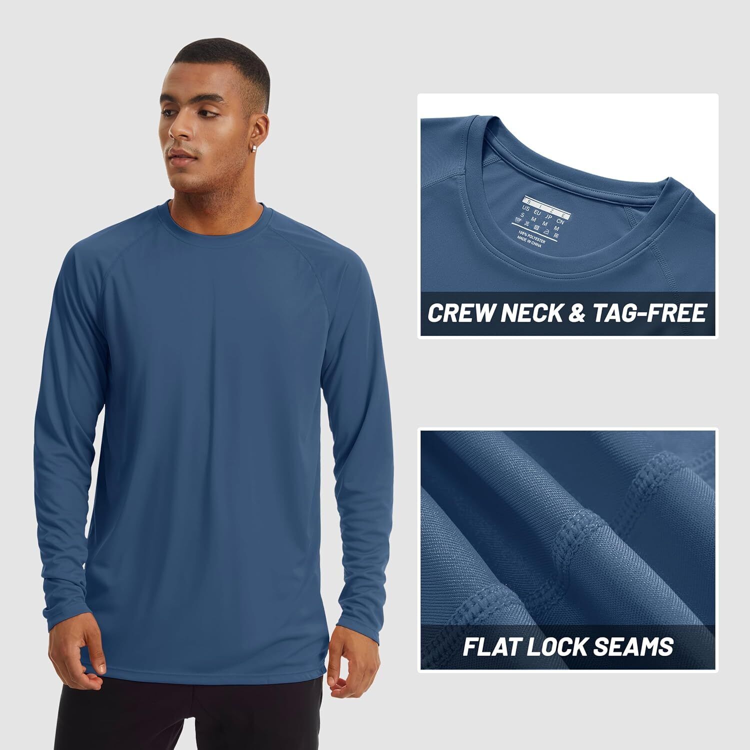 Mens Sun Shirt UPF 50+ UV Protection Lightweight Rash Guard Swim Shirt Quick Dry - Picture 160 of 199