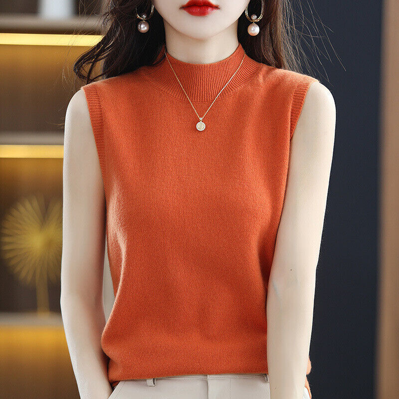 Sleeveless Knit Top Korean Summer Casual Pullover Tank Camisole Blouse T Shirt - Picture 17 of 25