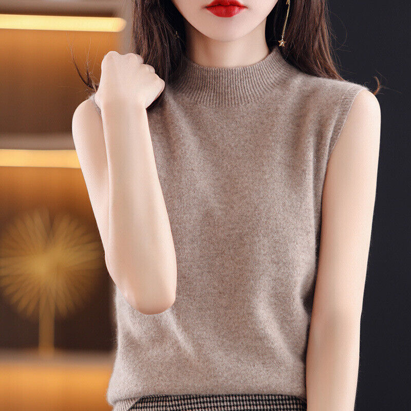 Sleeveless Knit Top Korean Summer Casual Pullover Tank Camisole Blouse T Shirt - Picture 22 of 25