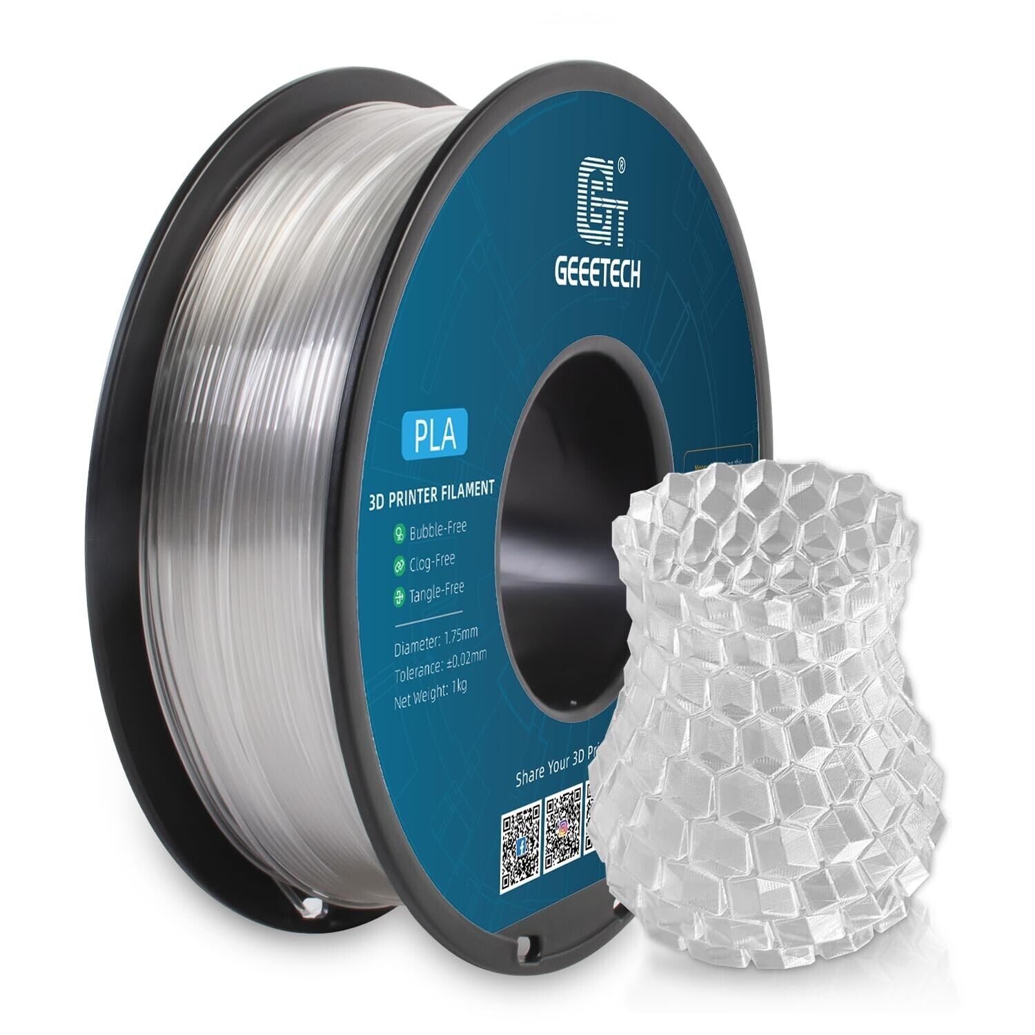 NEW GEEETECH 3D Printer Filament 1.75MM 1KG PLA/TPU/ABS+/PETG/Silk/Matte/HS-PLA - Afbeelding 28 van 298
