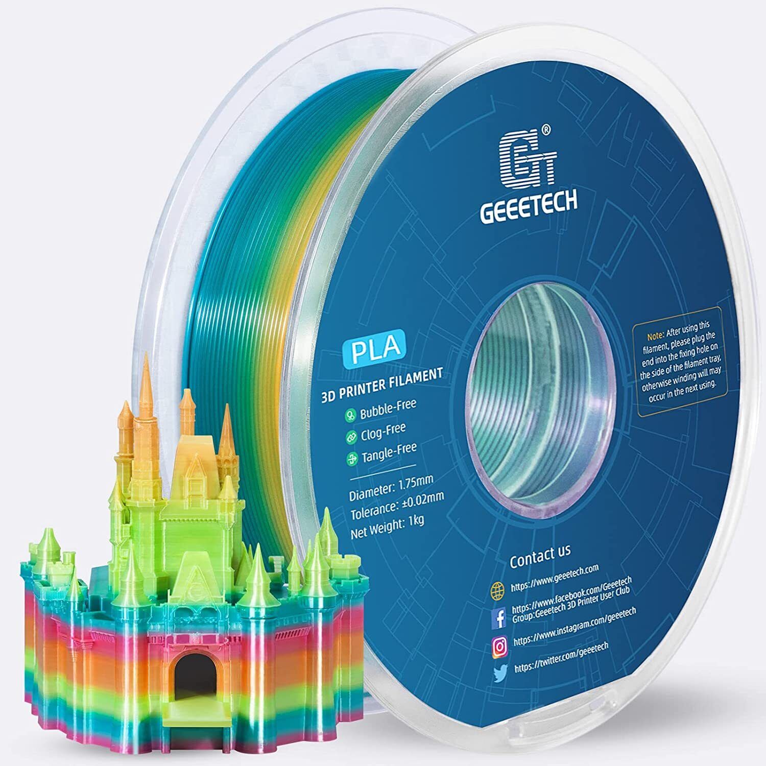 NEW GEEETECH 3D Printer Filament 1.75MM 1KG PLA/TPU/ABS+/PETG/Silk/Matte/HS-PLA - Afbeelding 112 van 298