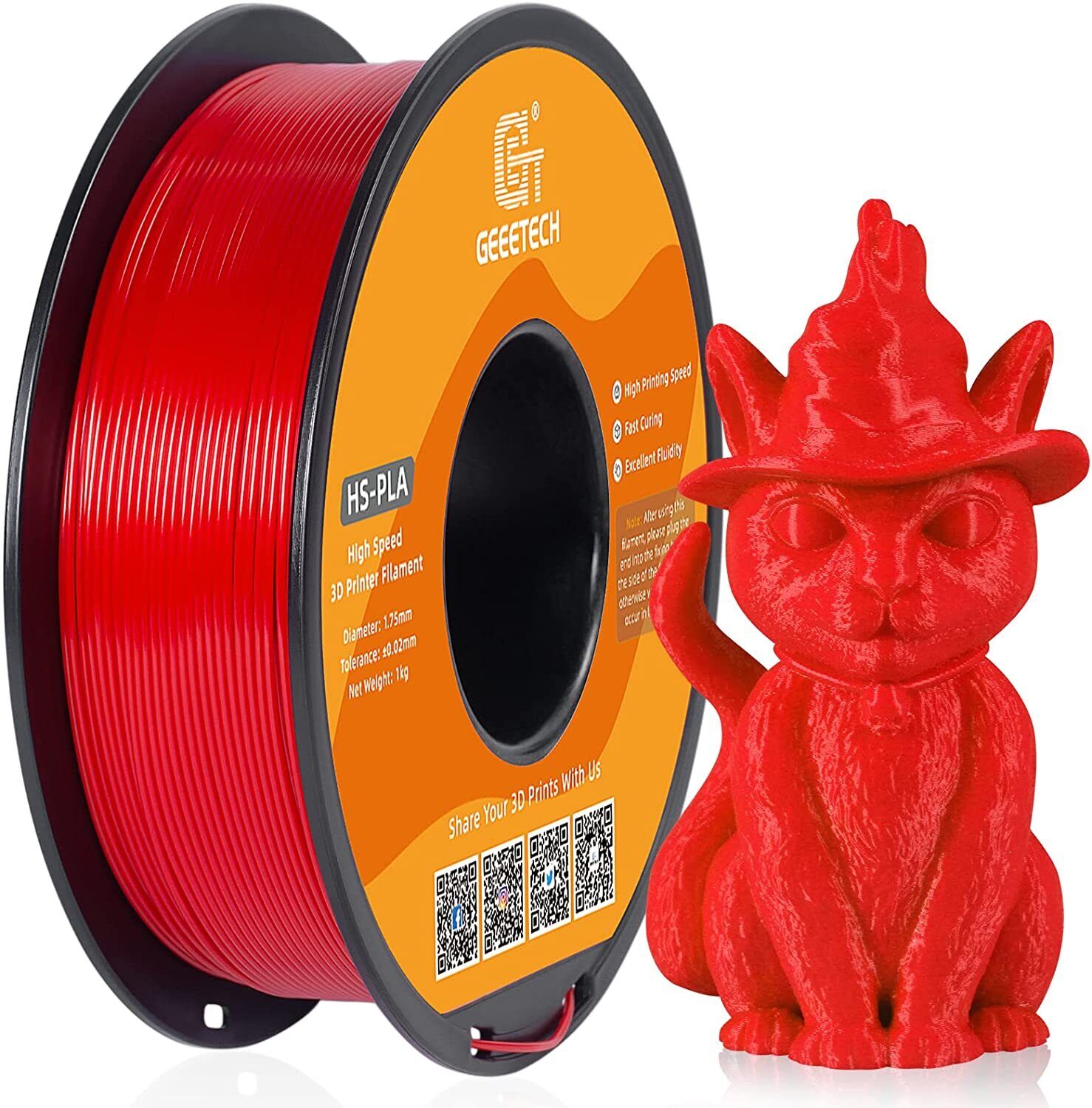 NEW GEEETECH 3D Printer Filament 1.75MM 1KG PLA/TPU/ABS+/PETG/Silk/Matte/HS-PLA - Afbeelding 116 van 298