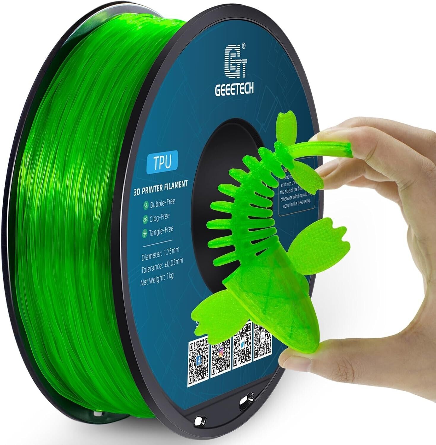 NEW GEEETECH 3D Printer Filament 1.75MM 1KG PLA/TPU/ABS+/PETG/Silk/Matte/HS-PLA - Afbeelding 121 van 298