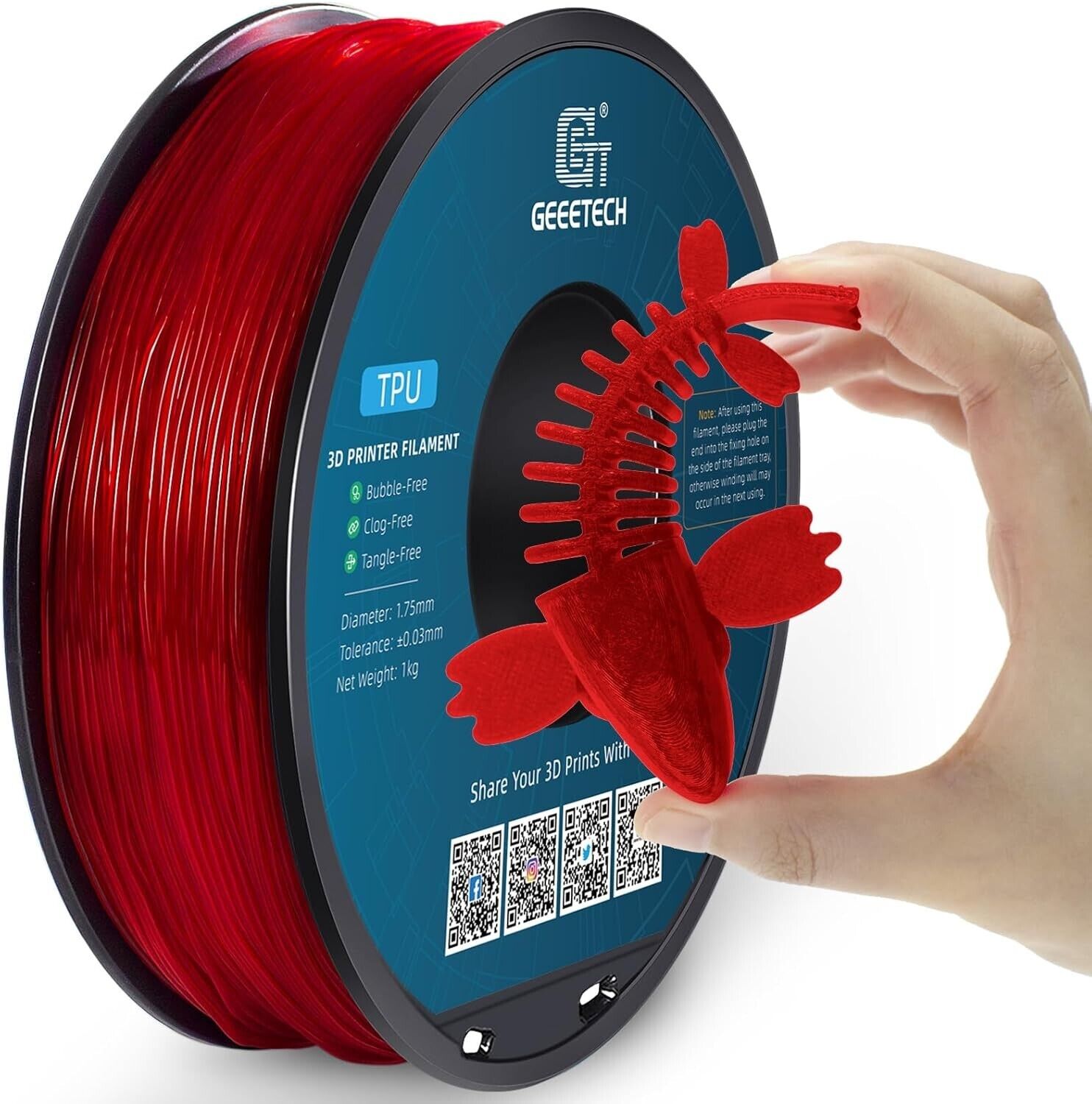 NEW GEEETECH 3D Printer Filament 1.75MM 1KG PLA/TPU/ABS+/PETG/Silk/Matte/HS-PLA - Afbeelding 122 van 298