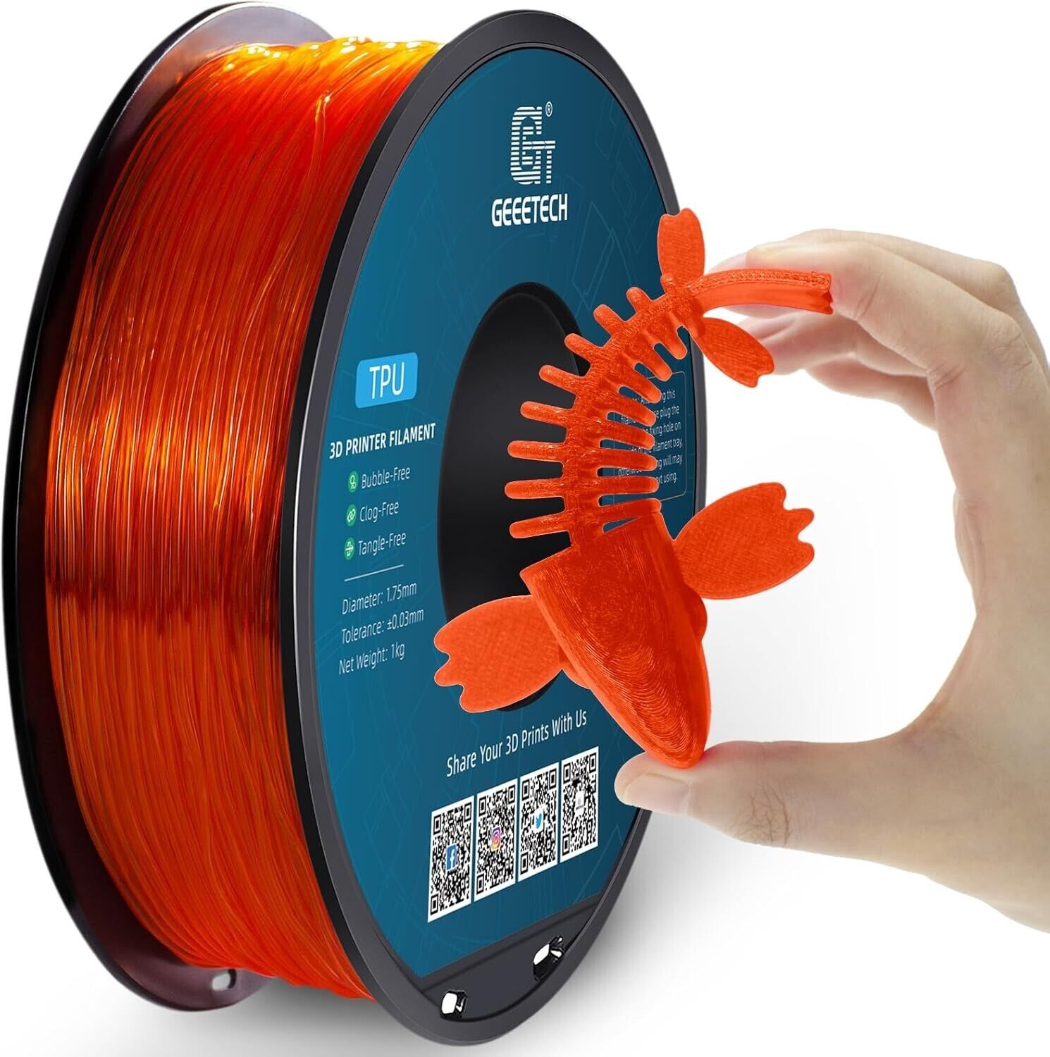 NEW GEEETECH 3D Printer Filament 1.75MM 1KG PLA/TPU/ABS+/PETG/Silk/Matte/HS-PLA - Afbeelding 125 van 298