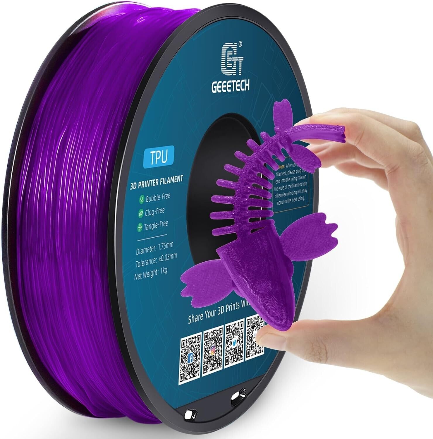 NEW GEEETECH 3D Printer Filament 1.75MM 1KG PLA/TPU/ABS+/PETG/Silk/Matte/HS-PLA - Afbeelding 128 van 298