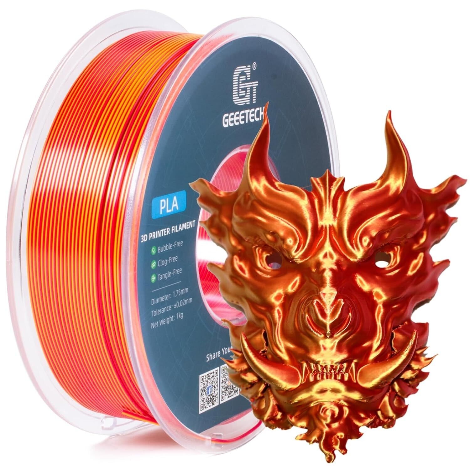 NEW GEEETECH 3D Printer Filament 1.75MM 1KG PLA/TPU/ABS+/PETG/Silk/Matte/HS-PLA - Afbeelding 193 van 298