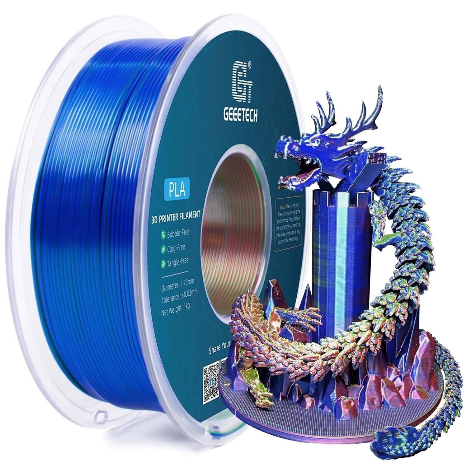 NEW GEEETECH 3D Printer Filament 1.75MM 1KG PLA/TPU/ABS+/PETG/Silk/Matte/HS-PLA - Afbeelding 208 van 298