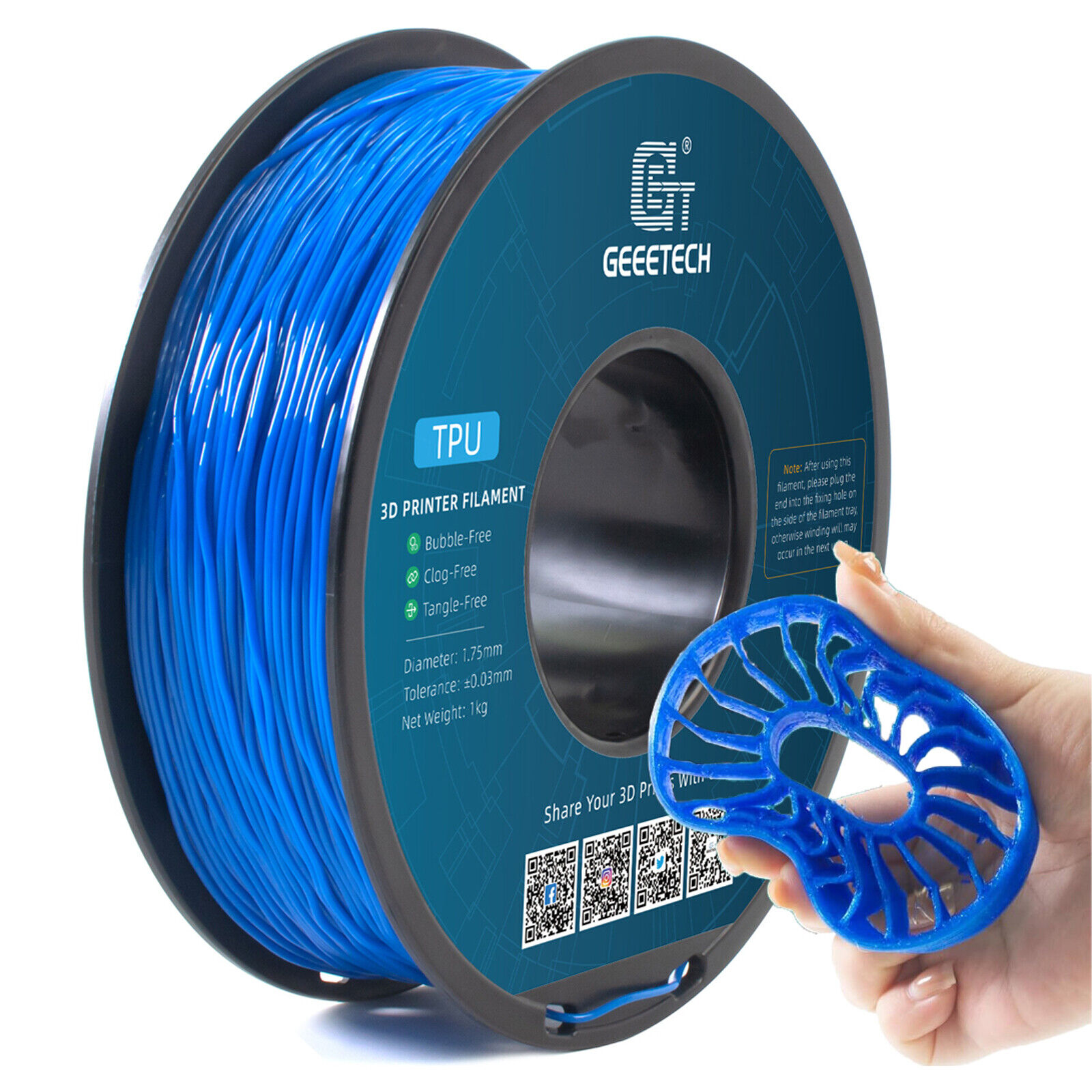 NEW GEEETECH 3D Printer Filament 1.75MM 1KG PLA/TPU/ABS+/PETG/Silk/Matte/HS-PLA - Afbeelding 243 van 298