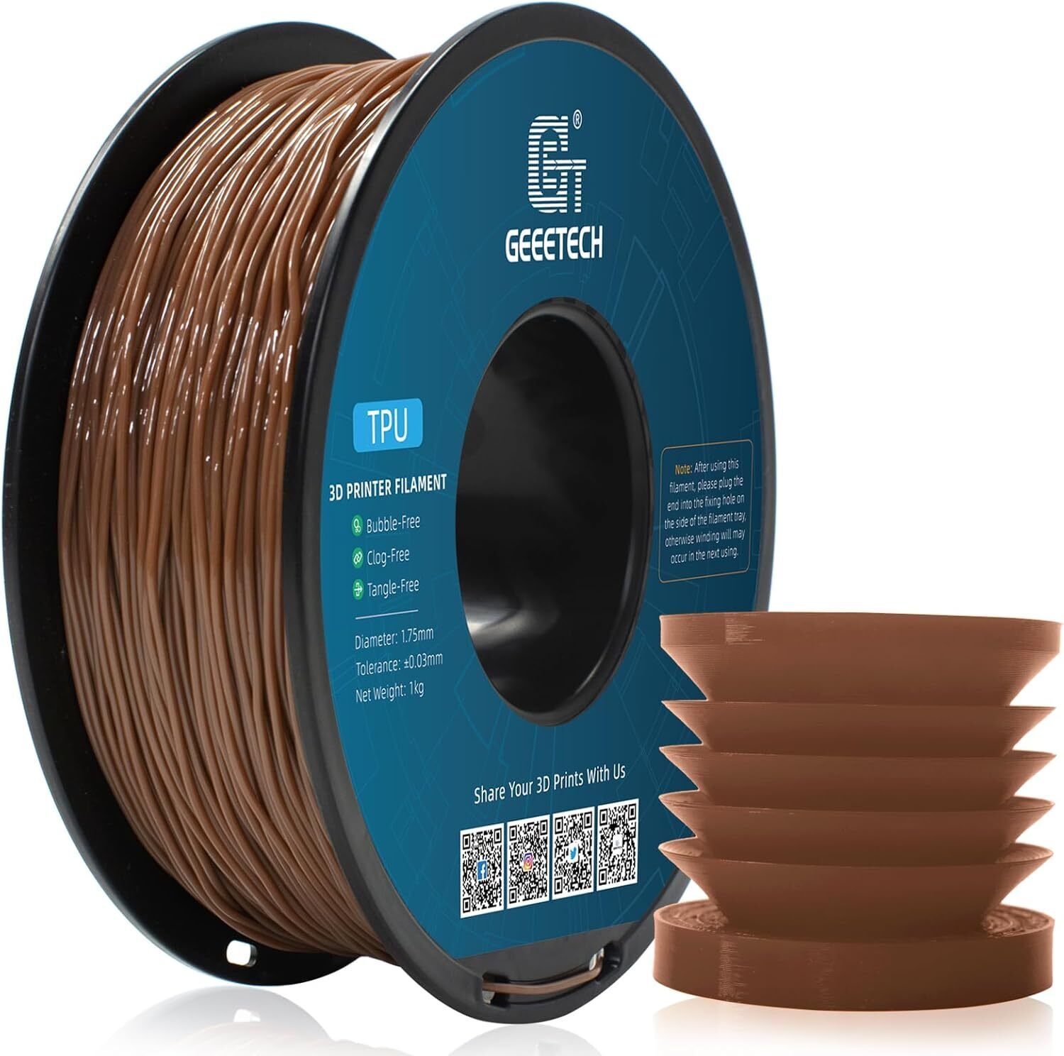 NEW GEEETECH 3D Printer Filament 1.75MM 1KG PLA/TPU/ABS+/PETG/Silk/Matte/HS-PLA - Afbeelding 261 van 298