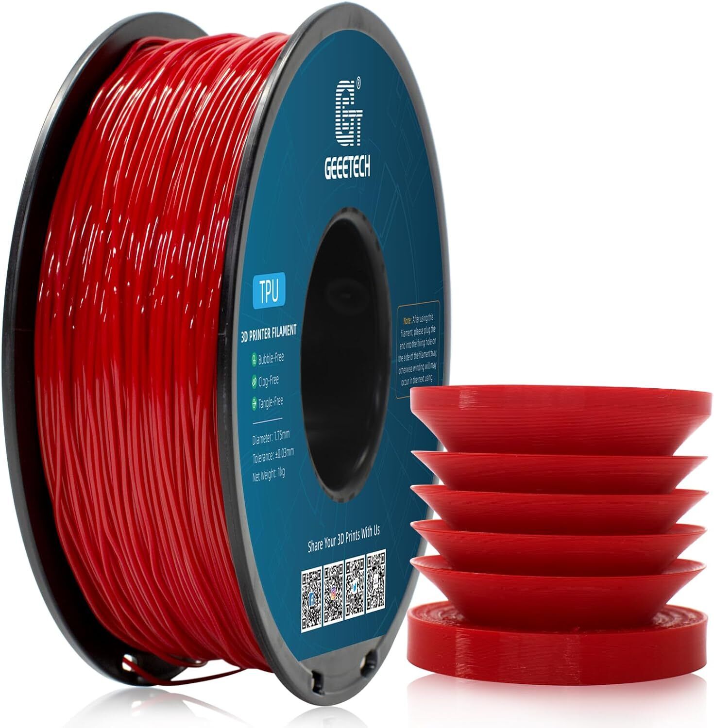 NEW GEEETECH 3D Printer Filament 1.75MM 1KG PLA/TPU/ABS+/PETG/Silk/Matte/HS-PLA - Afbeelding 262 van 298