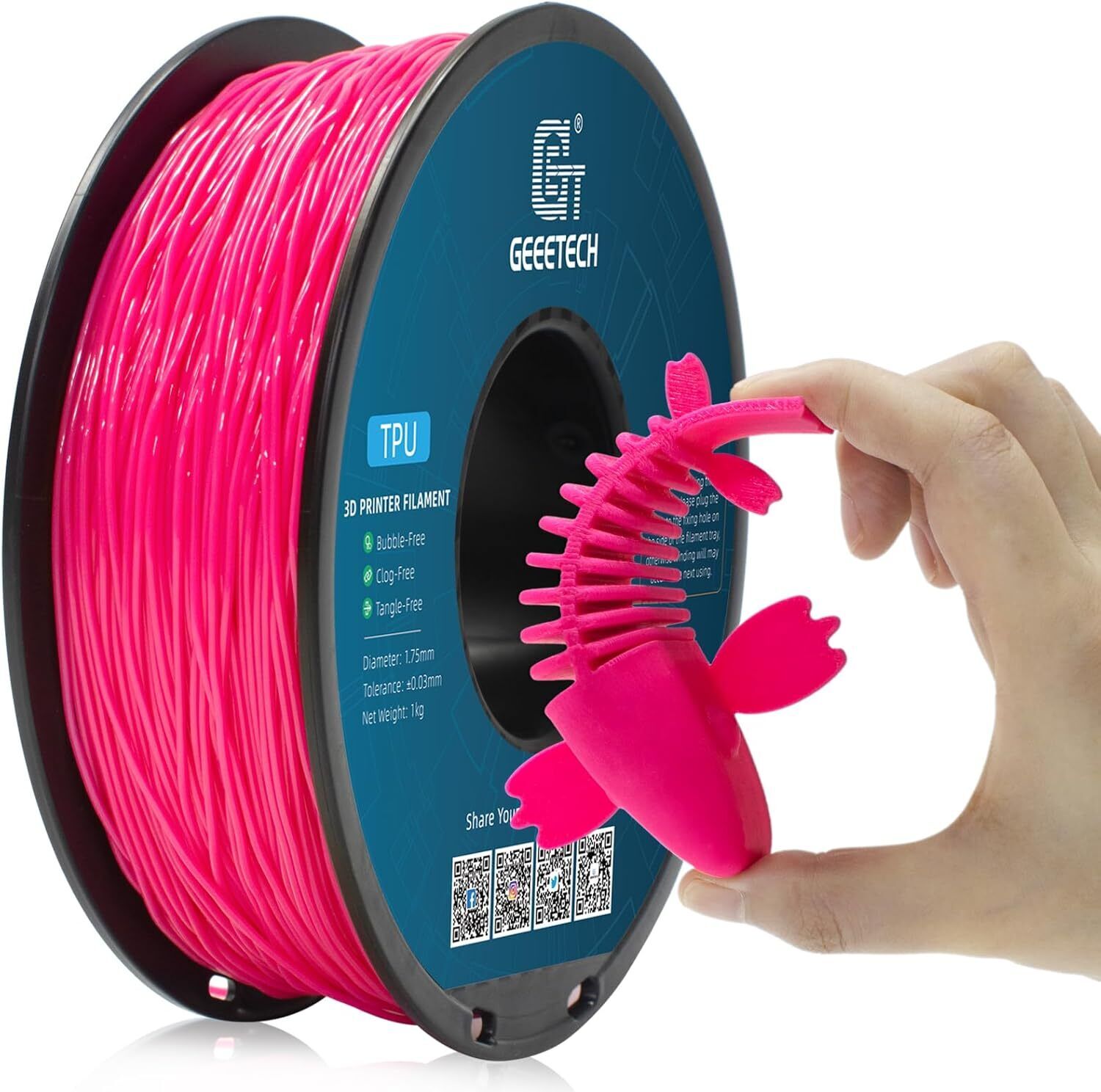 NEW GEEETECH 3D Printer Filament 1.75MM 1KG PLA/TPU/ABS+/PETG/Silk/Matte/HS-PLA - Afbeelding 265 van 298