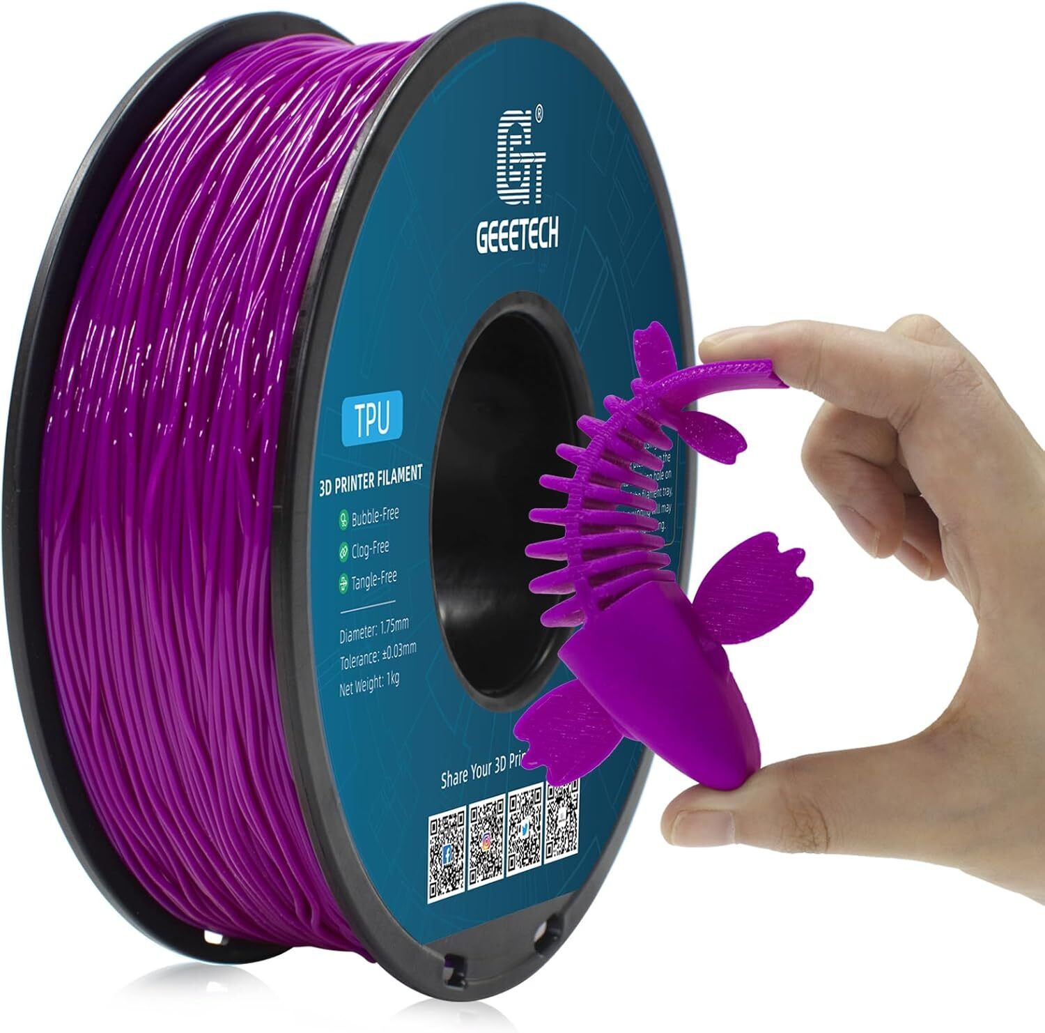 NEW GEEETECH 3D Printer Filament 1.75MM 1KG PLA/TPU/ABS+/PETG/Silk/Matte/HS-PLA - Afbeelding 266 van 298