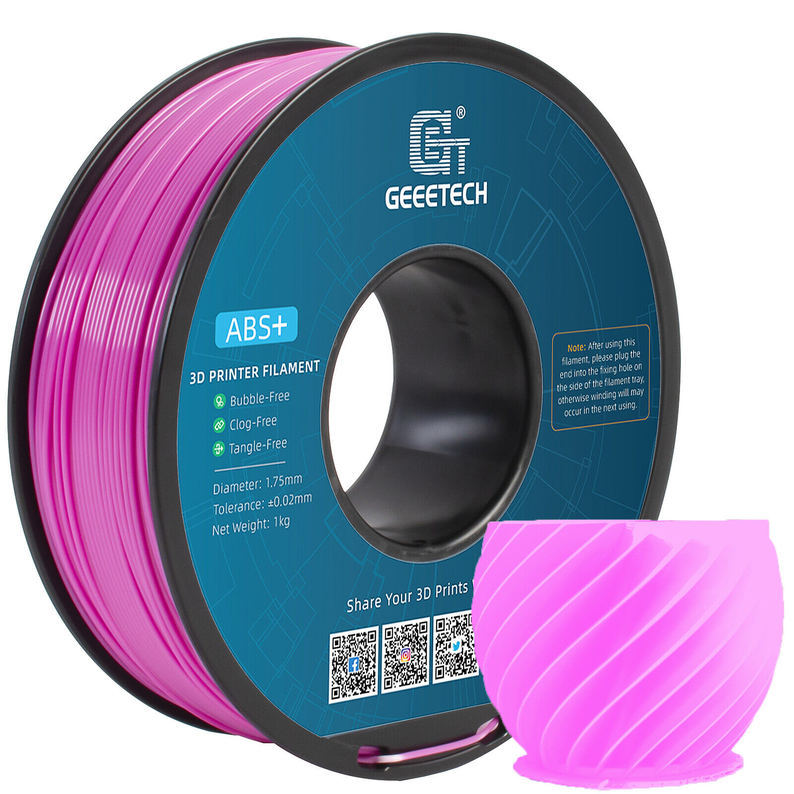 NEW GEEETECH 3D Printer Filament 1.75MM 1KG PLA/TPU/ABS+/PETG/Silk/Matte/HS-PLA - Afbeelding 294 van 298