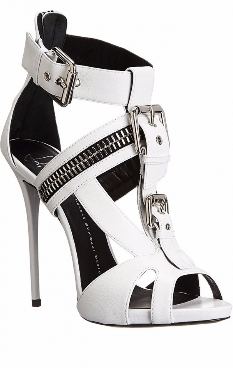 Damen-Sandalen Peeptoe Stiletto hoher Absatz Metallschnalle Reißverschluss Punk-Stil Stiefel - Bild 11 von 11